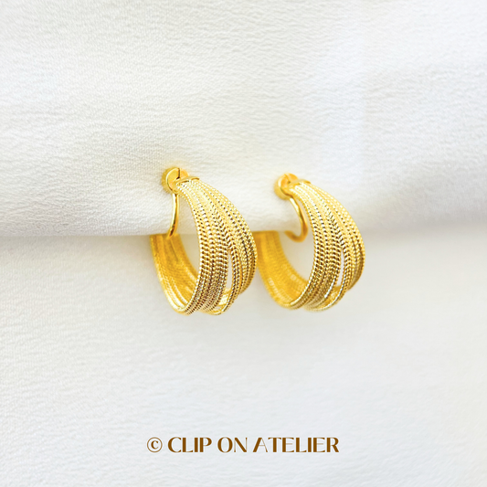 Modern Hoop Clip On Earrings
