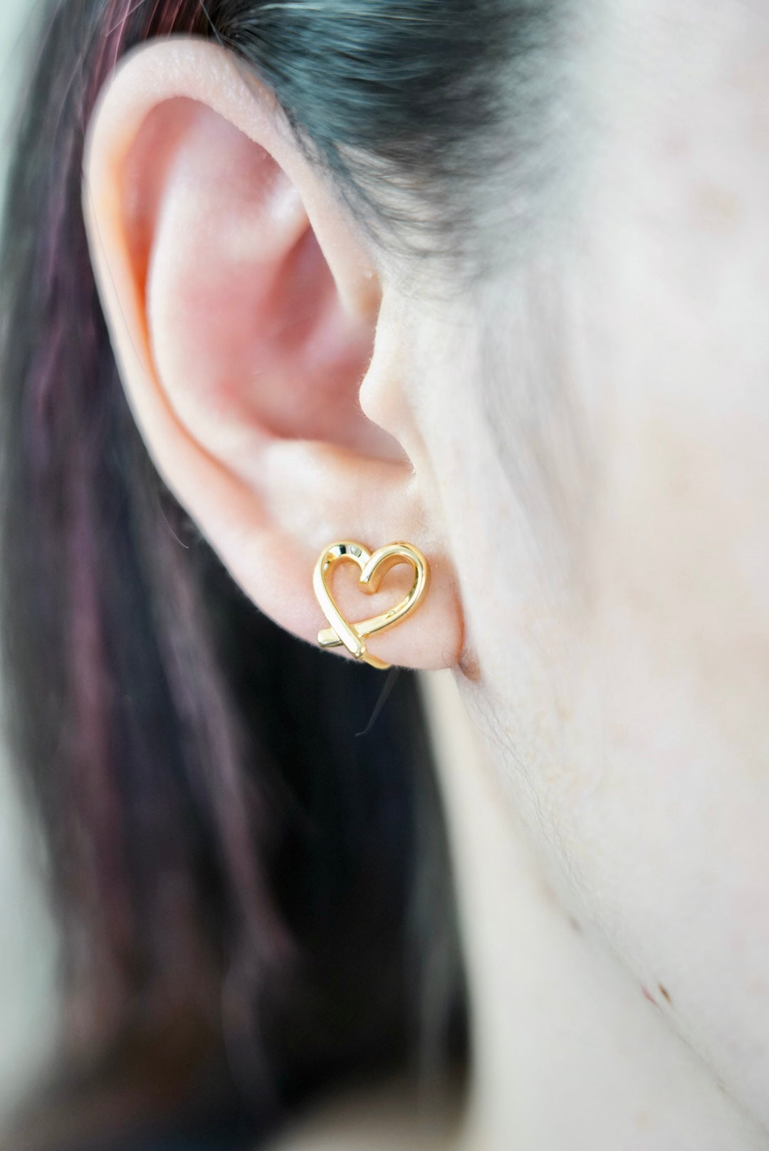 Dainty Love Heart Ear Clips | Gold & Silver
