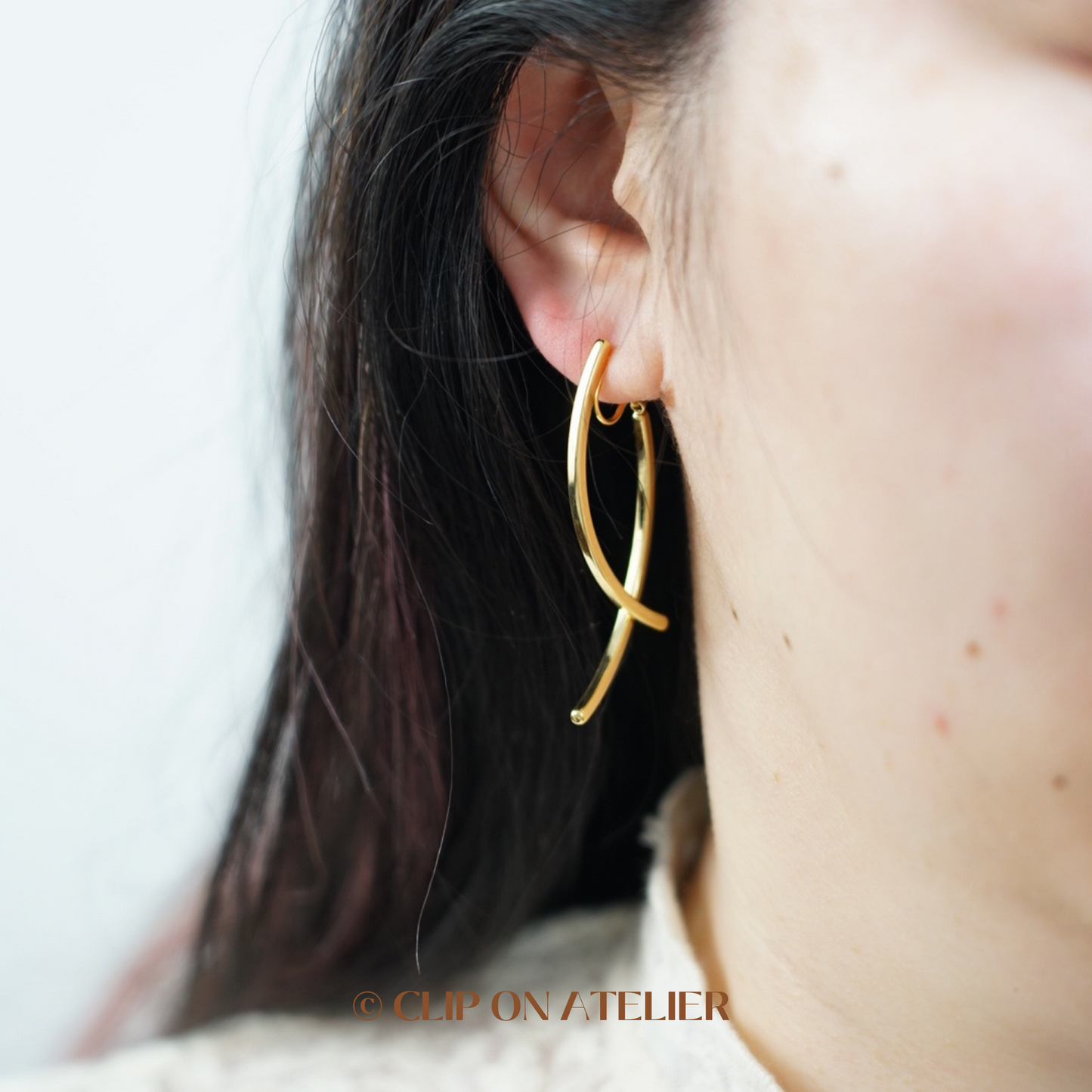 Double Tassel Drop Dangle Clip On Earrings; Gold or Silver