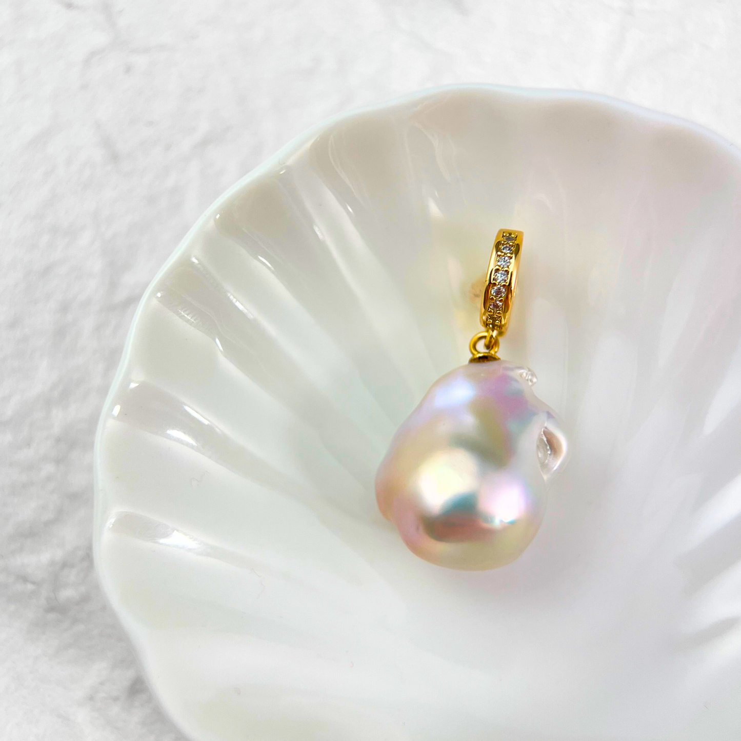 Fireball Baroque Pearl Clip On Pendant