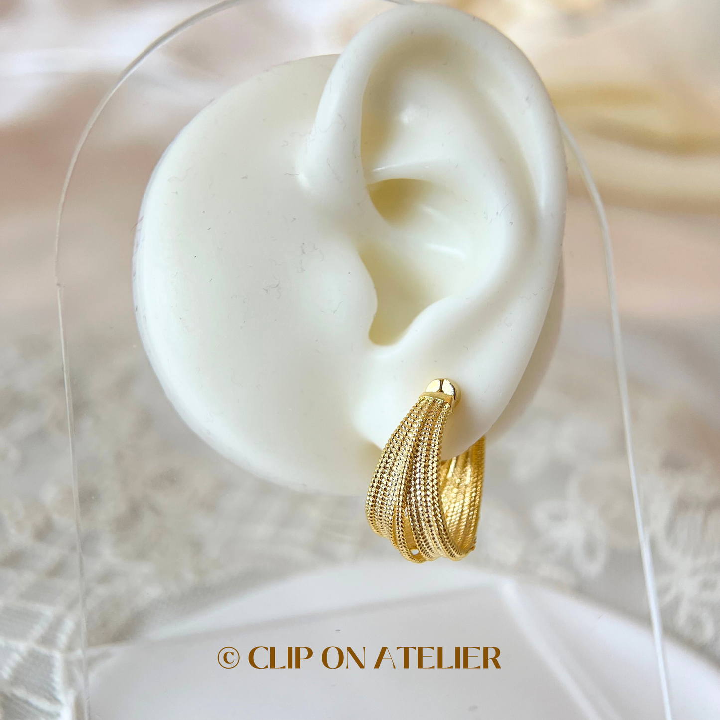 Modern Hoop Clip On Earrings