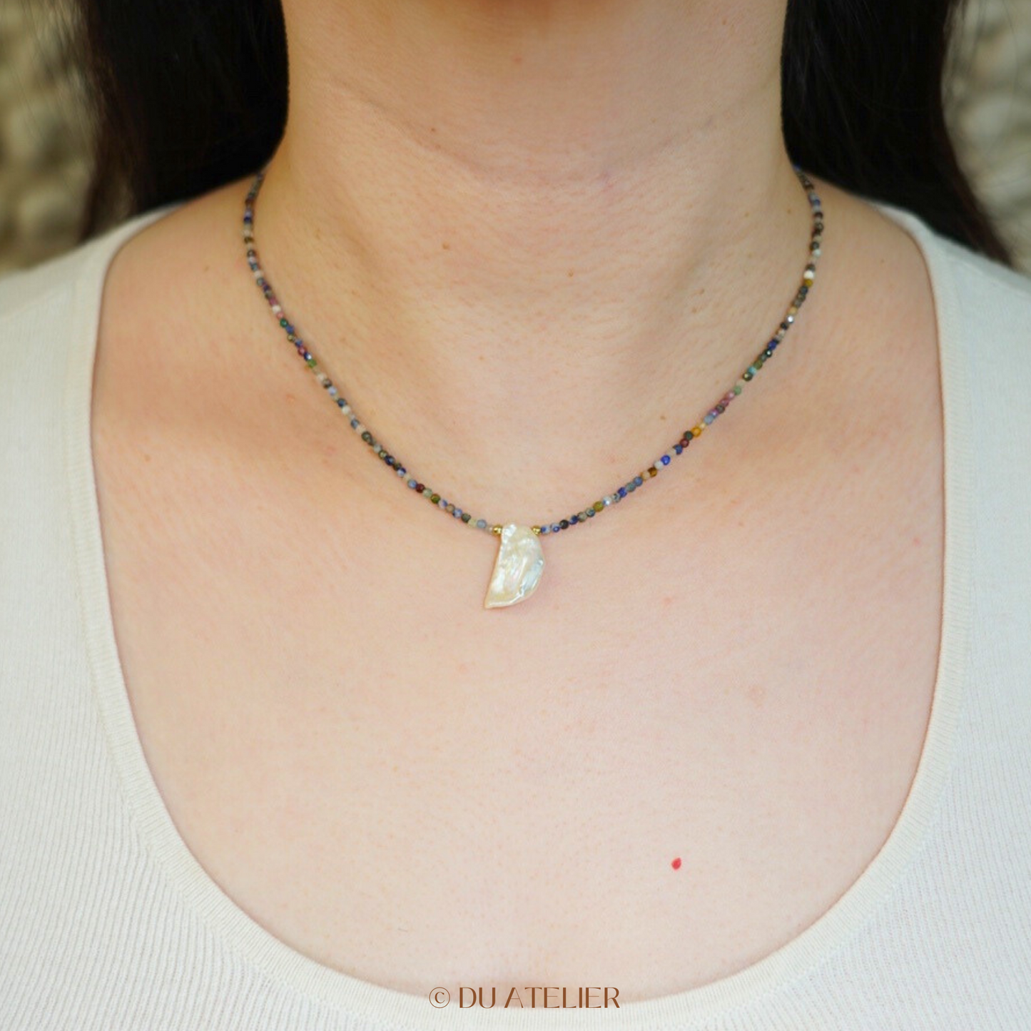 Freshwater Baroque Pearl with Multiple Gemstone Necklace