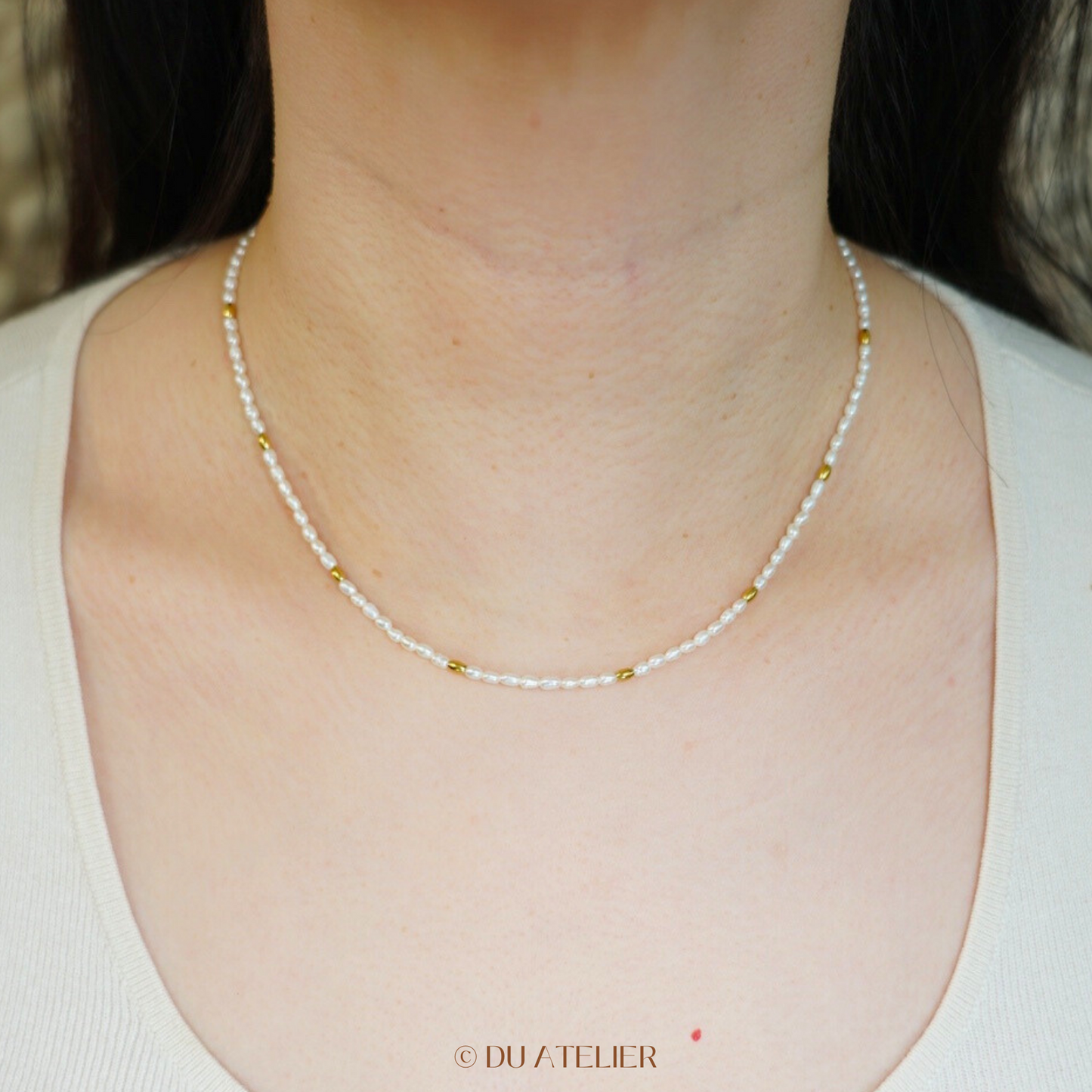 Natural Keshi Pearl Necklace / Top Grade
