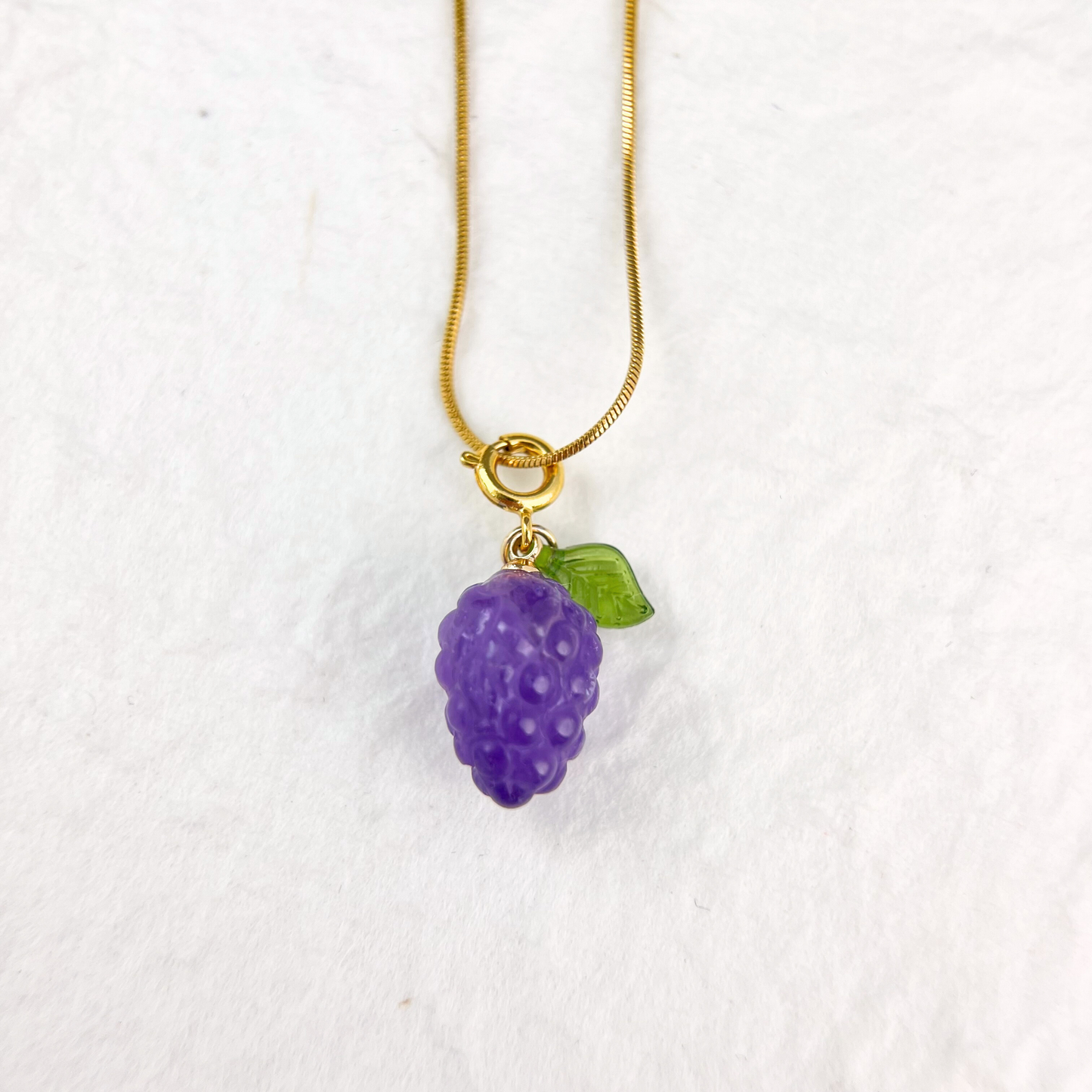 Amethyst Grape Clip on Pendant Necklace