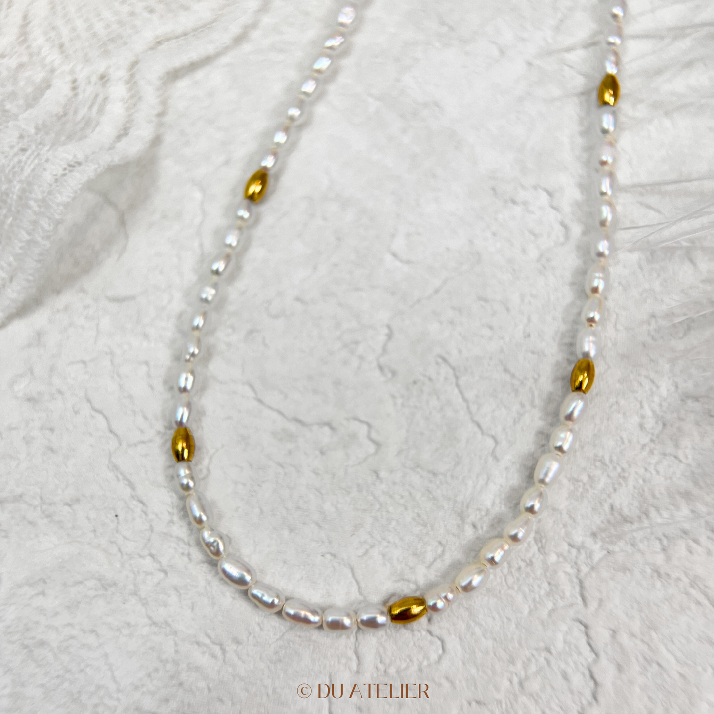 Natural Keshi Pearl Necklace / Top Grade