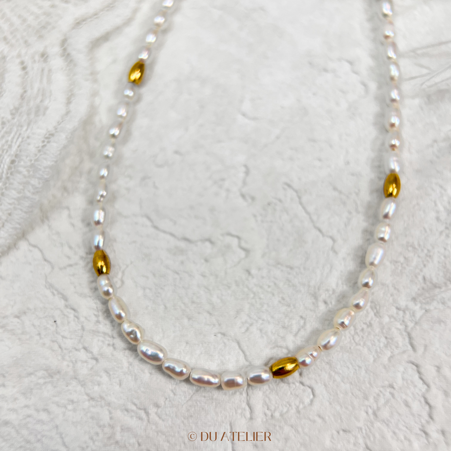 Natural Keshi Pearl Necklace / Top Grade