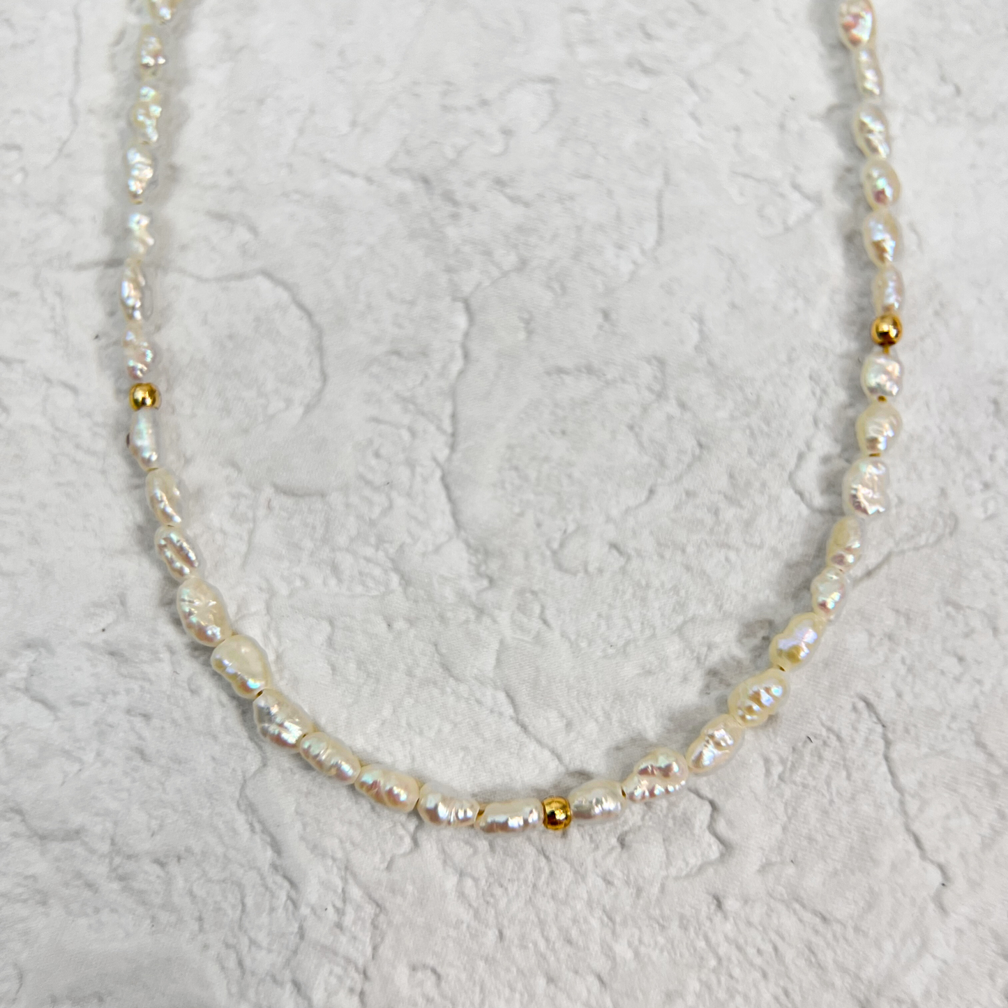 Minimalist Small Natural Keshi Pearl Necklace