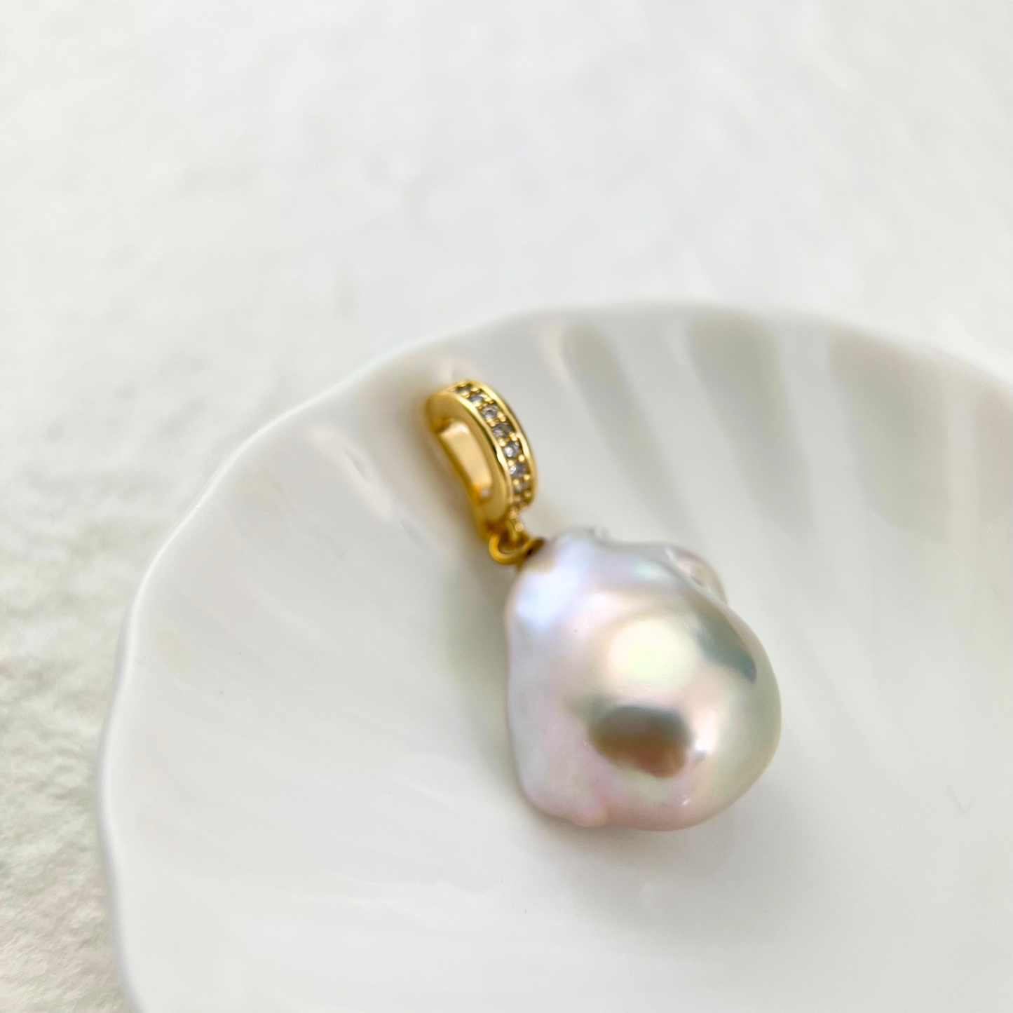 Fireball Baroque Pearl Clip On Pendant