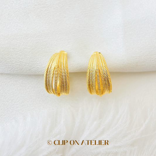 Modern Hoop Clip On Earrings