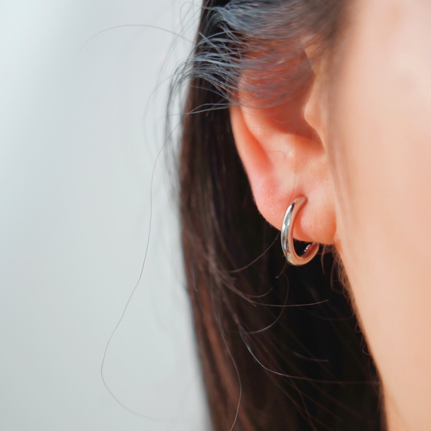 Minimalist Thin Huggie Clip On Earrings, Gold / Silver