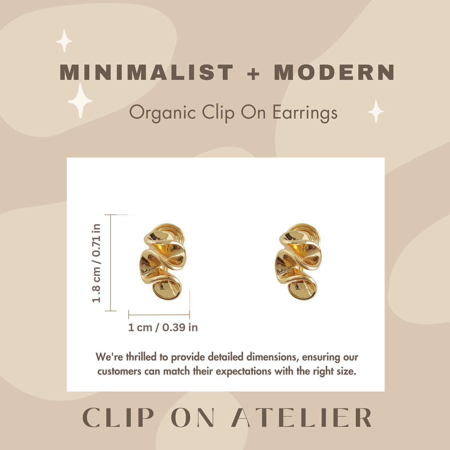 Chic Irregular Plated Clip On Earrings