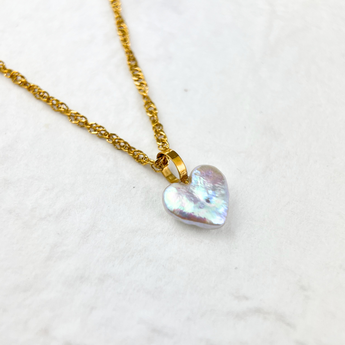 Heart Baroque Pearl Pendant Necklace