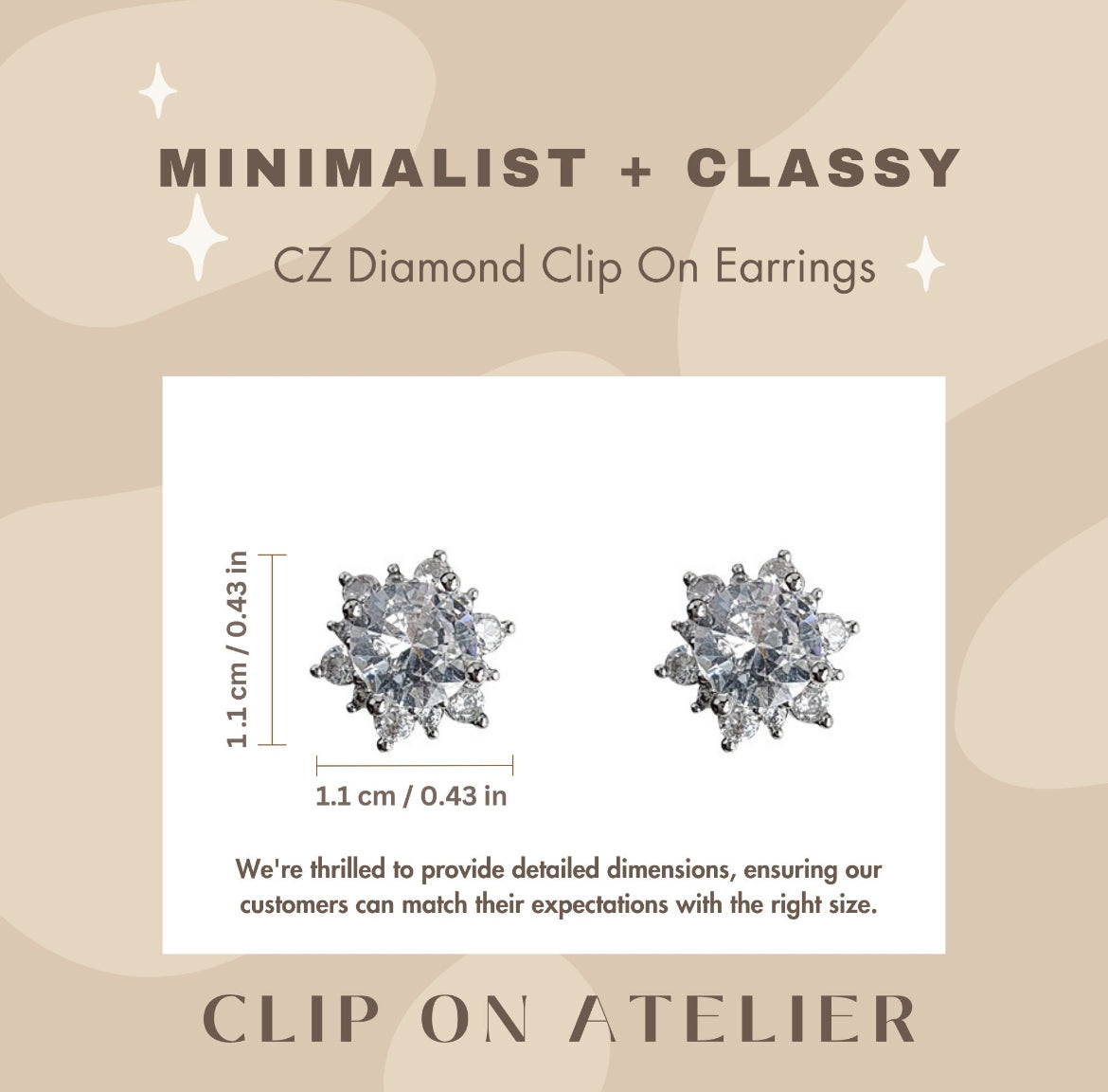 Minimalist CZ Diamond Dainty Ear Clips