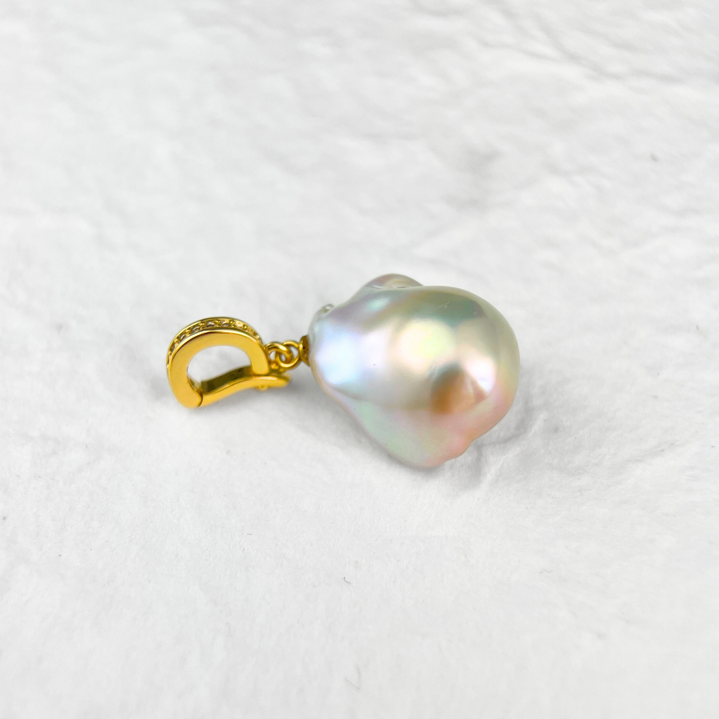 Fireball Baroque Pearl Clip On Pendant