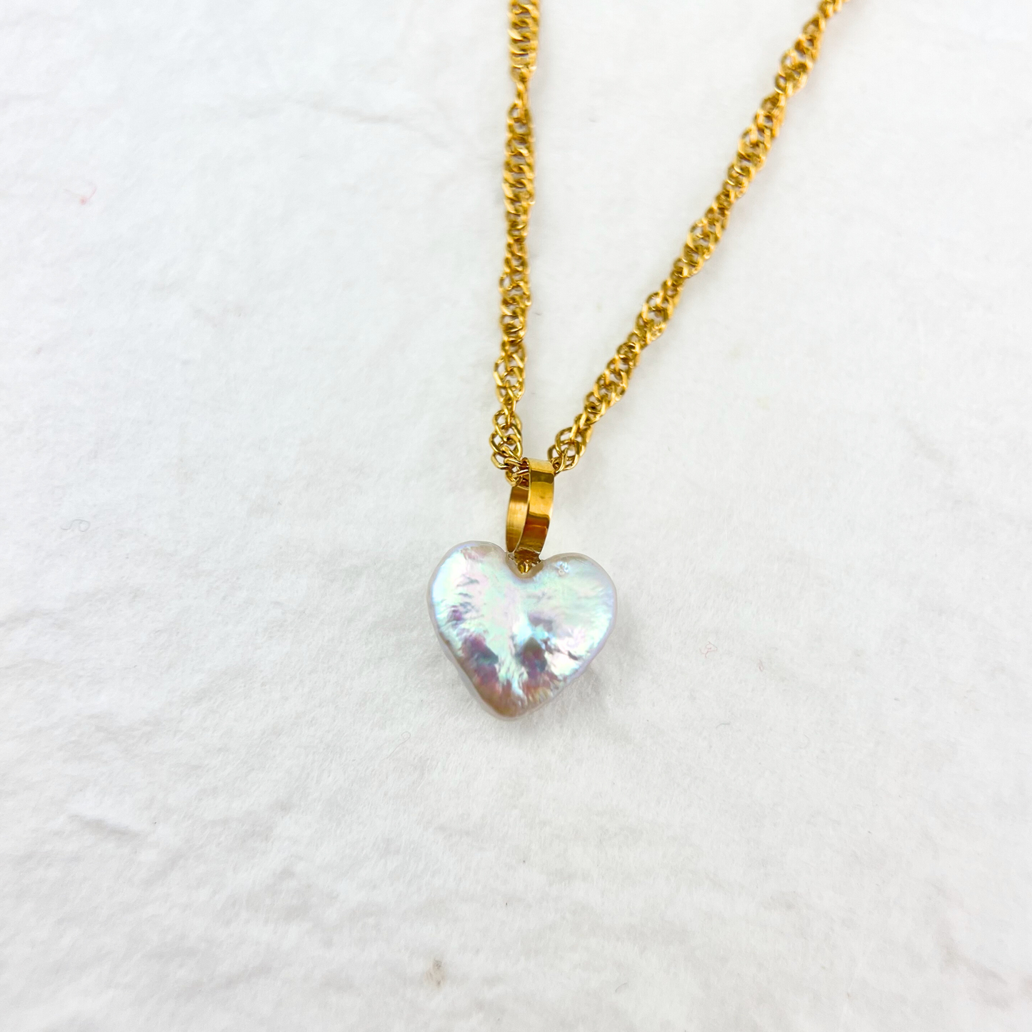 Heart Baroque Pearl Pendant Necklace
