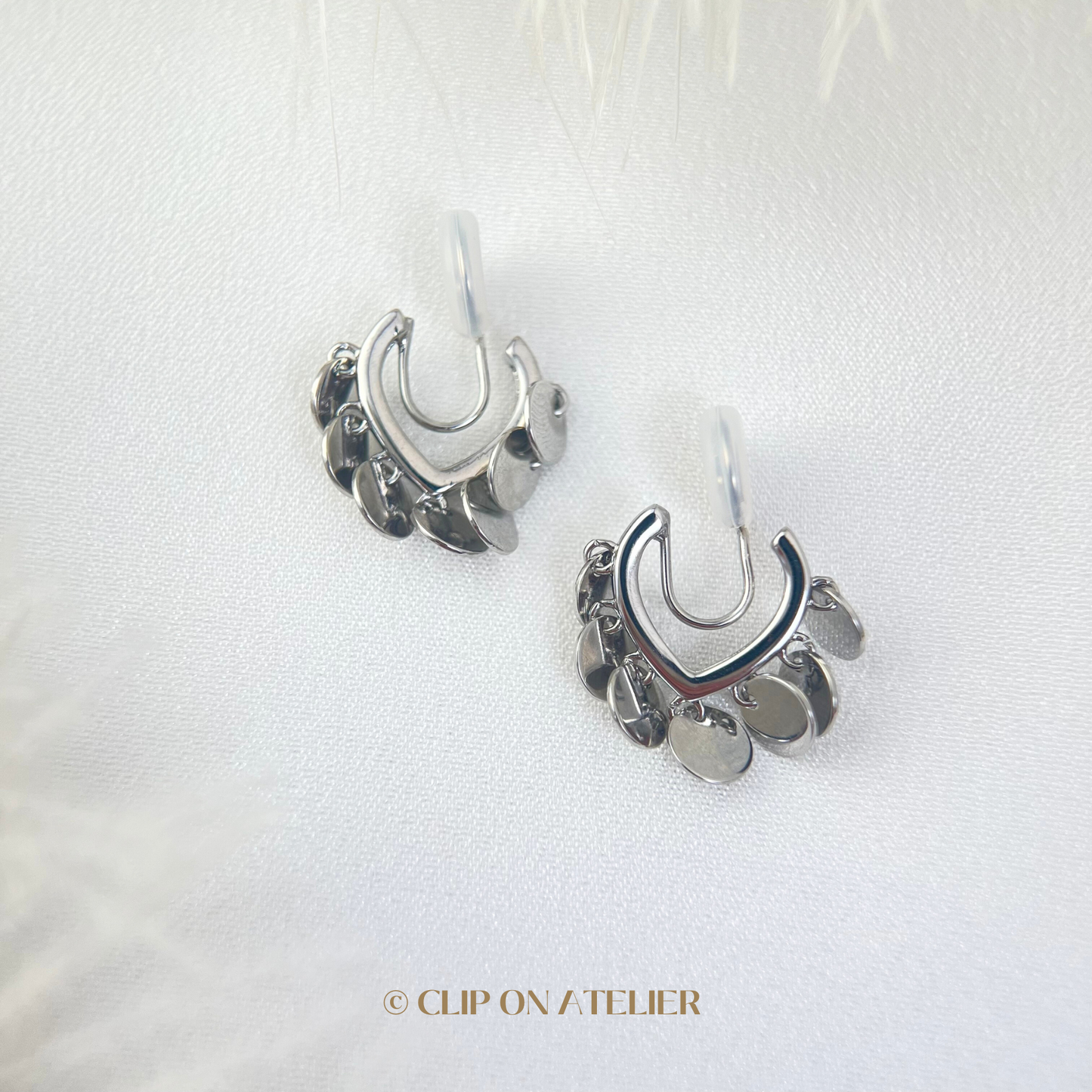 Tassel Hoop Clip On Earrings