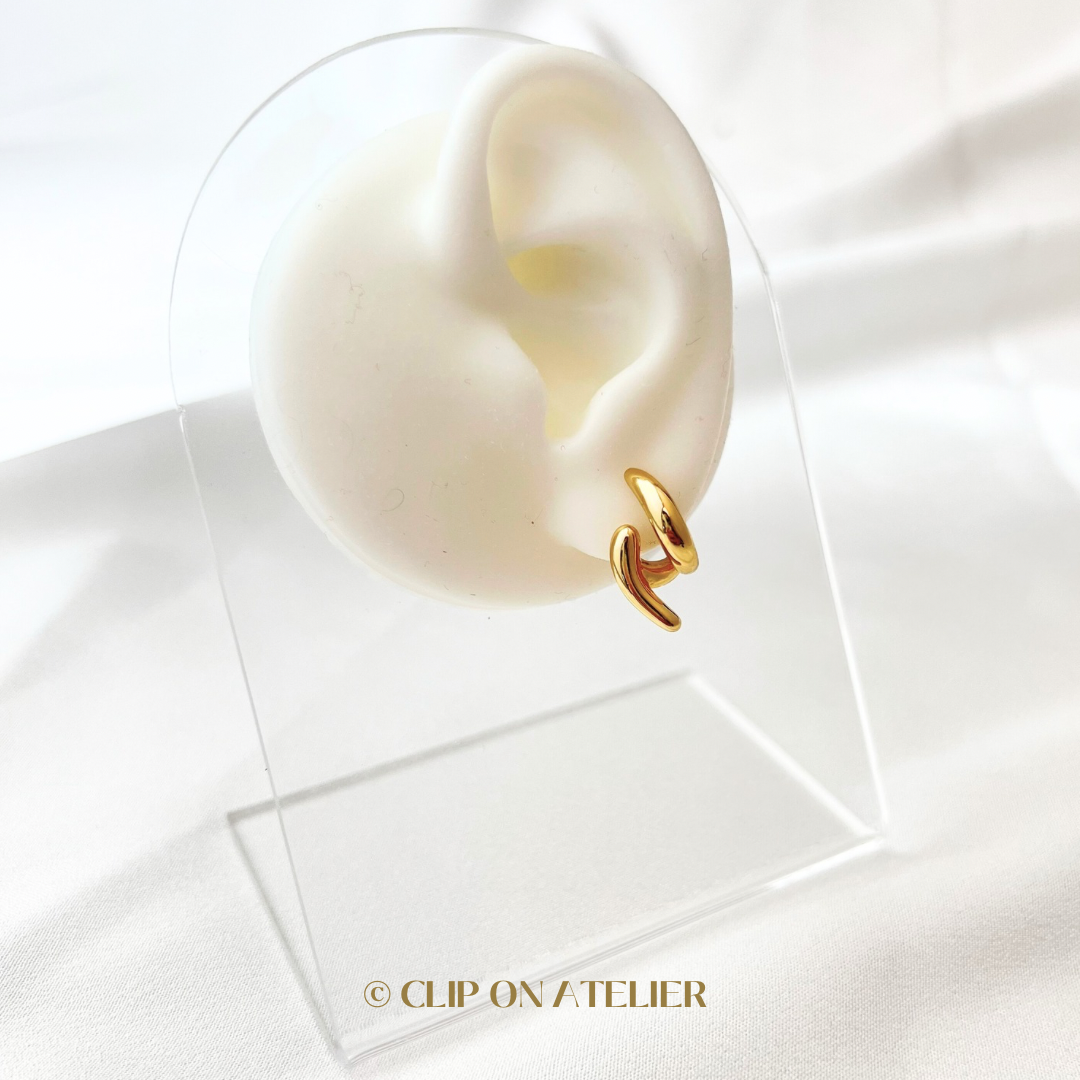 Minimalist Double Bands Clip On Earrings