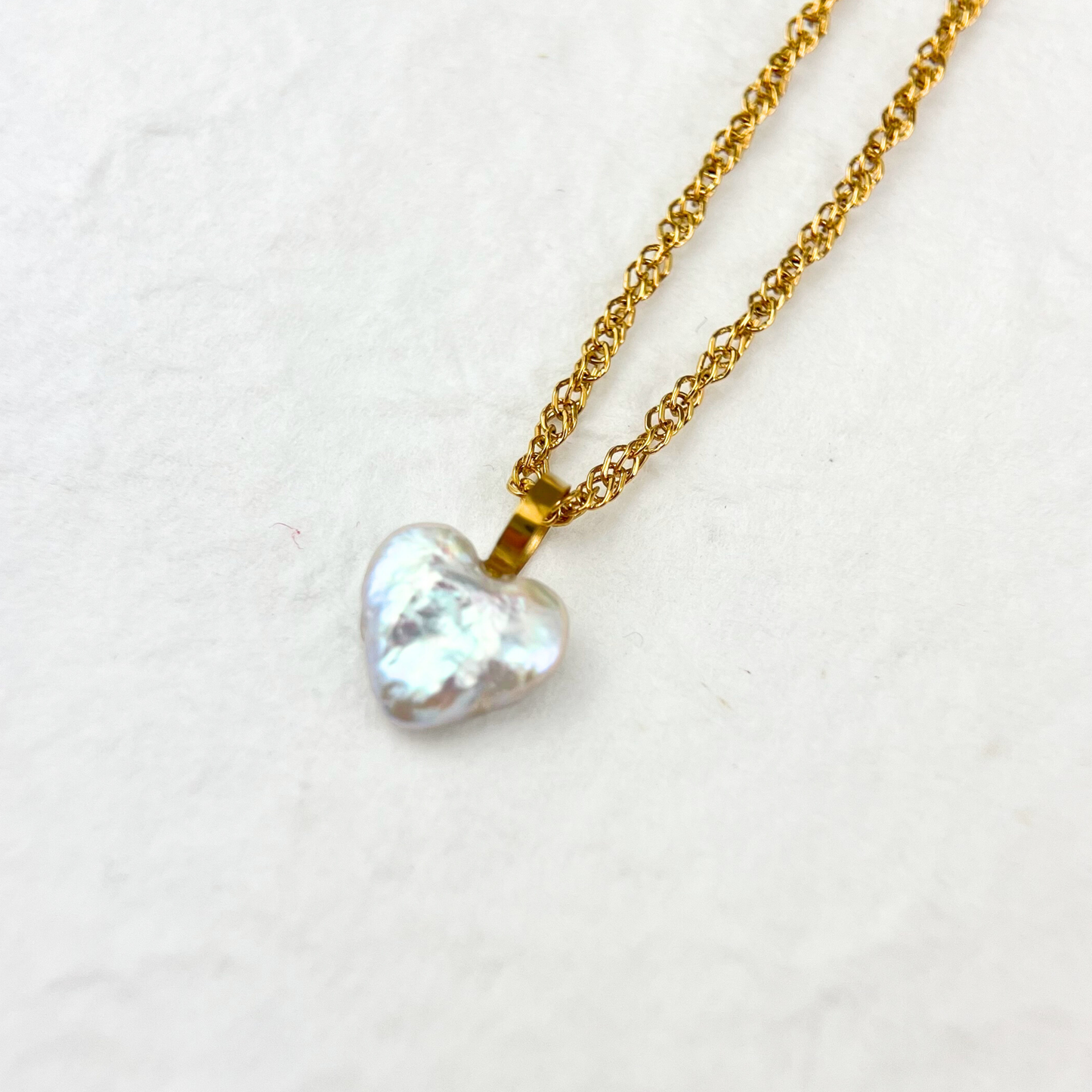 Heart Baroque Pearl Pendant Necklace