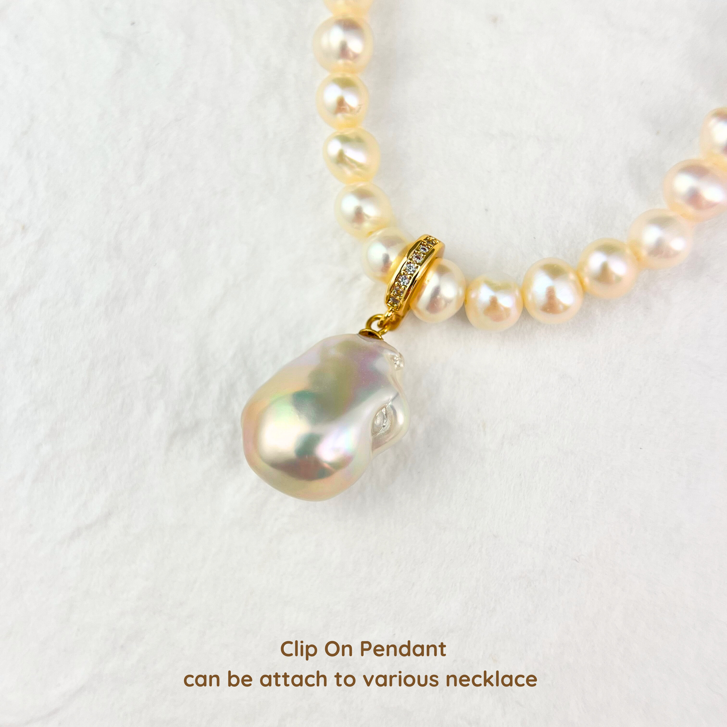 Fireball Baroque Pearl Clip On Pendant