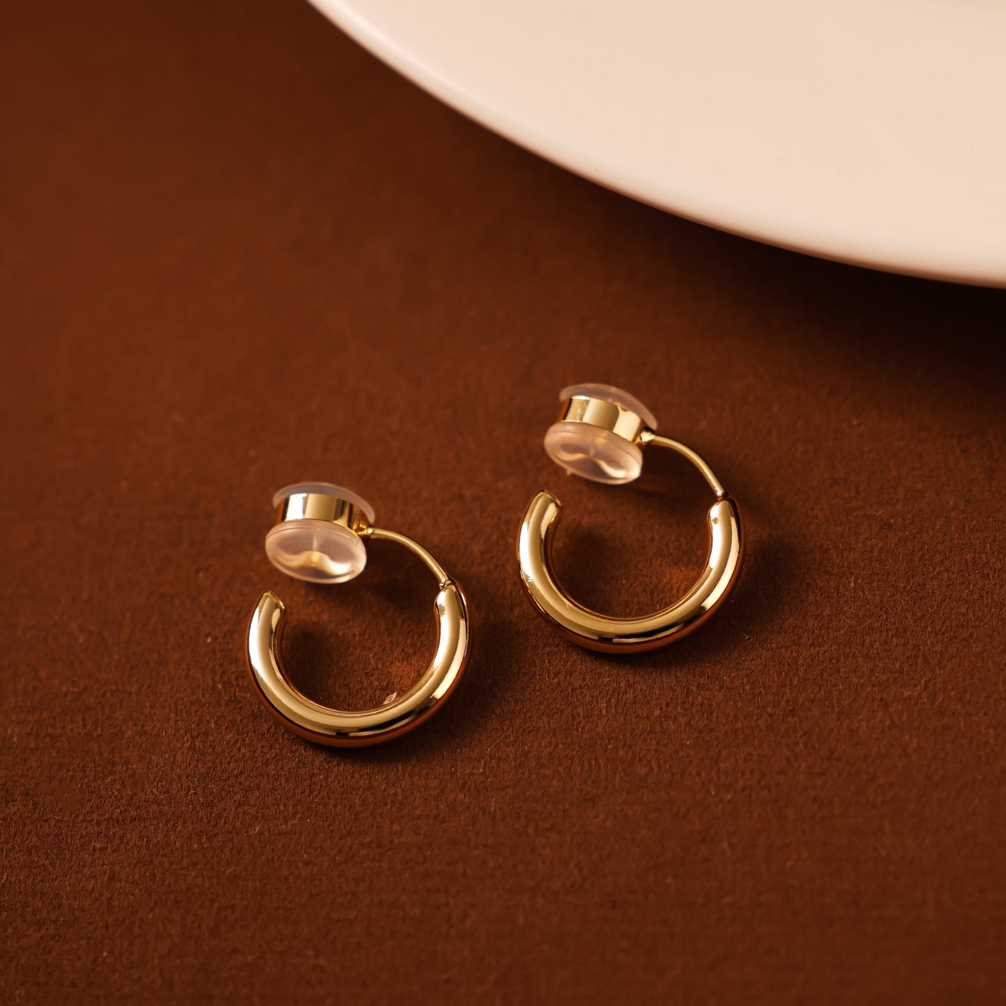 Minimalist Thin Huggie Clip On Earrings, Gold / Silver