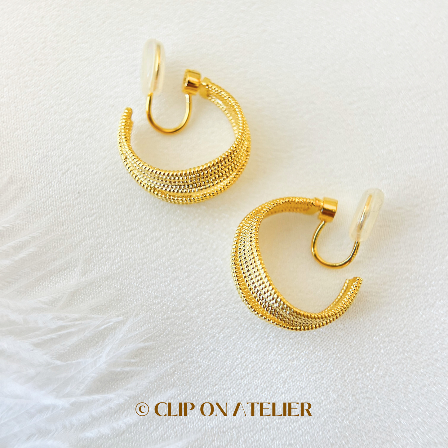 Modern Hoop Clip On Earrings