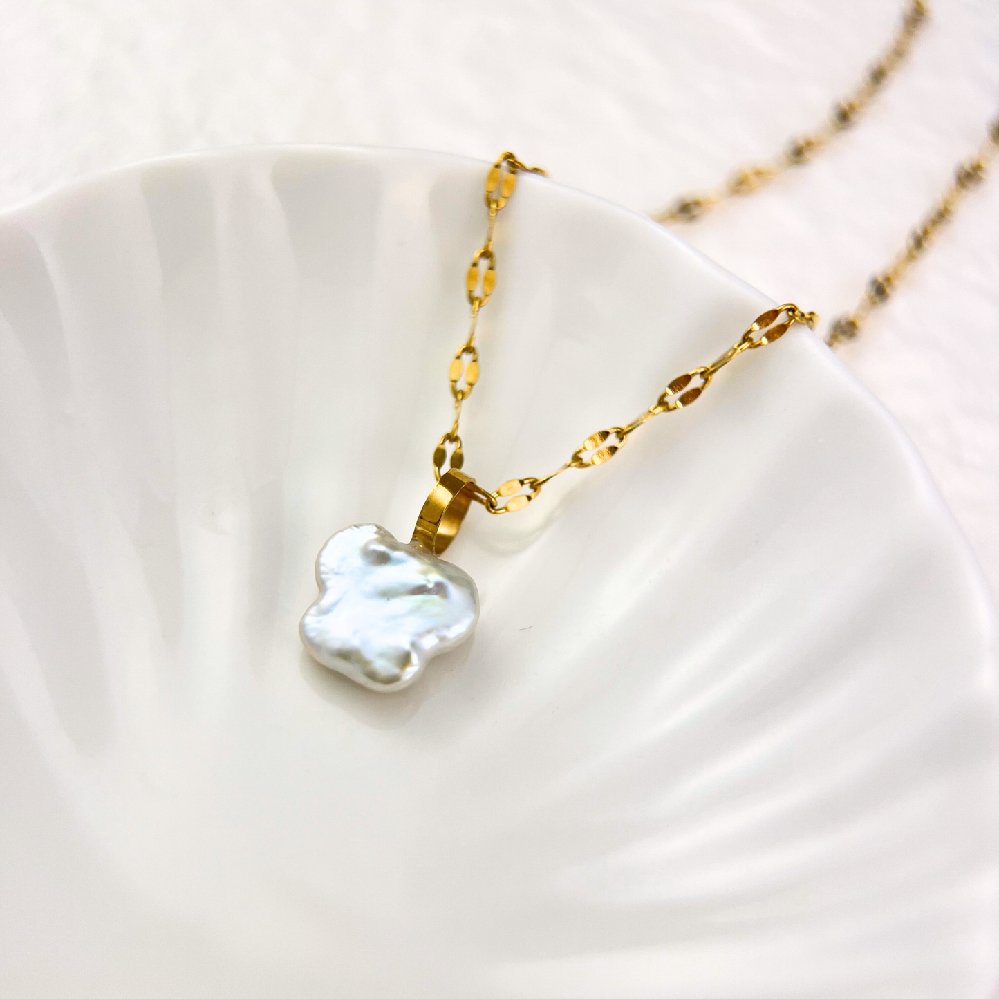 Butterfly Baroque Pearl Pendant Necklace
