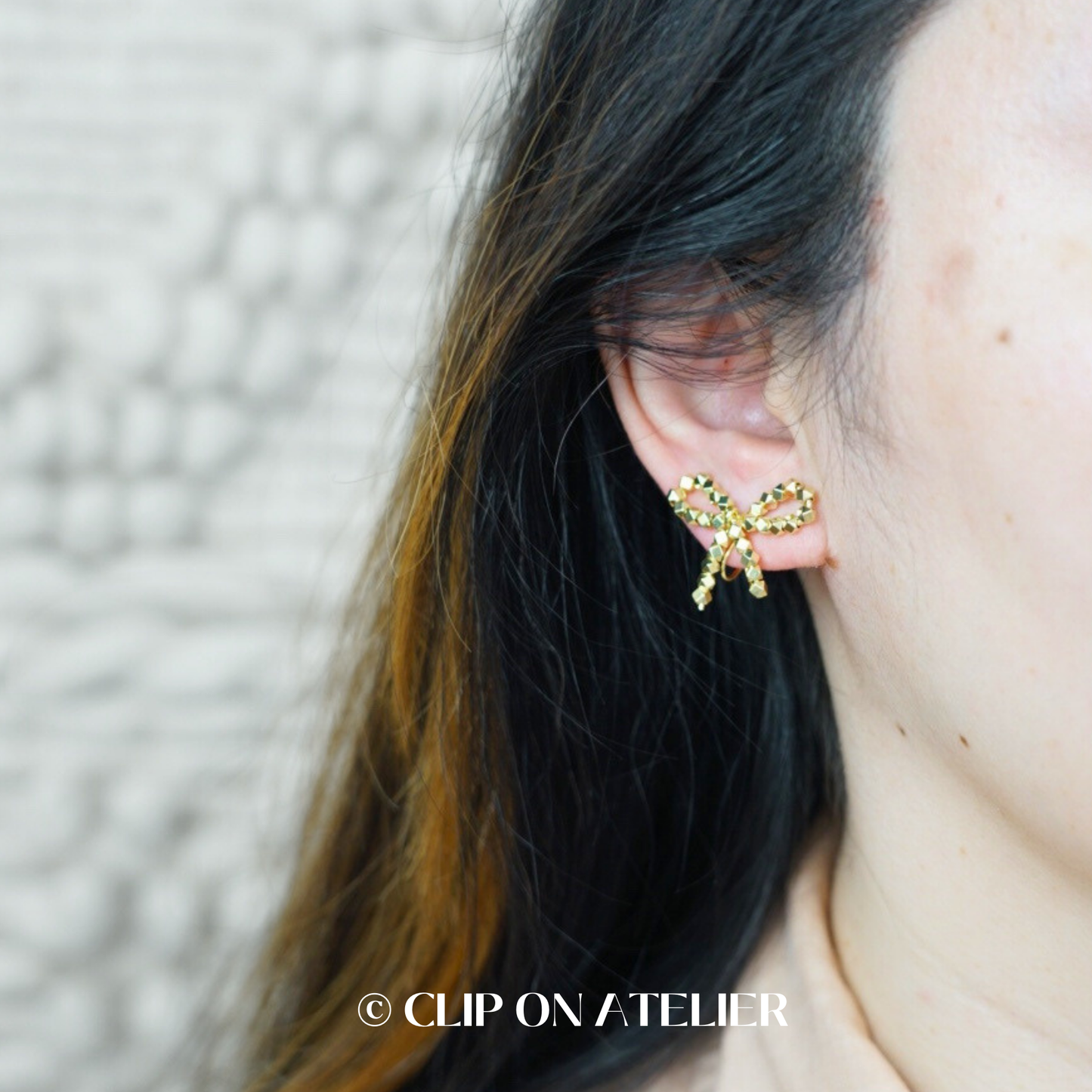 Large Minimalist Tie Clip On Earrings