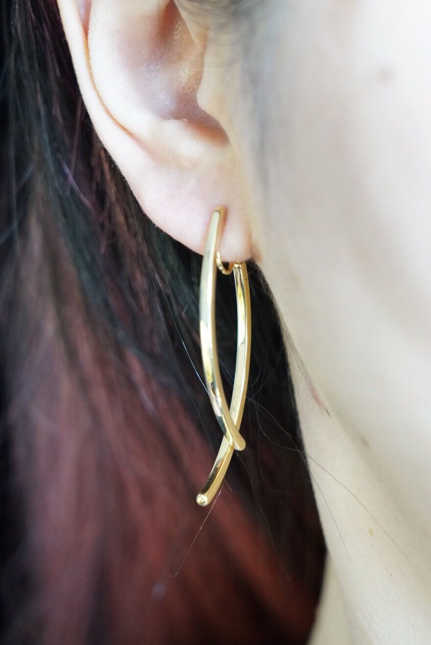Double Tassel Drop Dangle Clip On Earrings; Gold or Silver