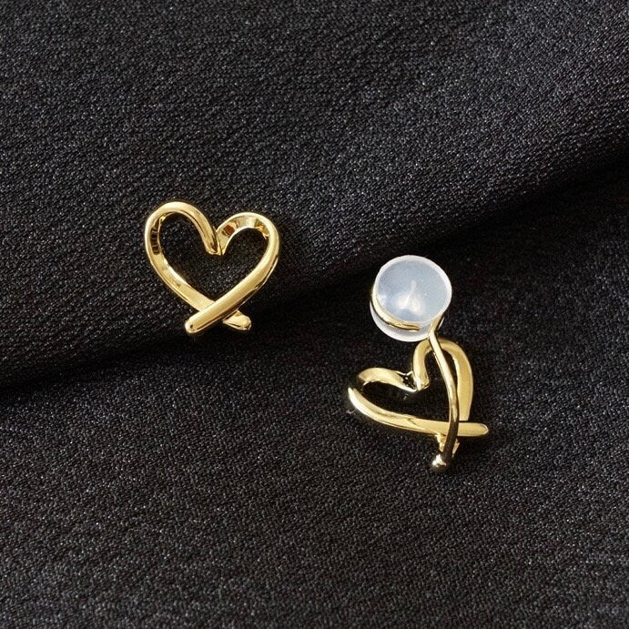 Dainty Love Heart Ear Clips | Gold & Silver