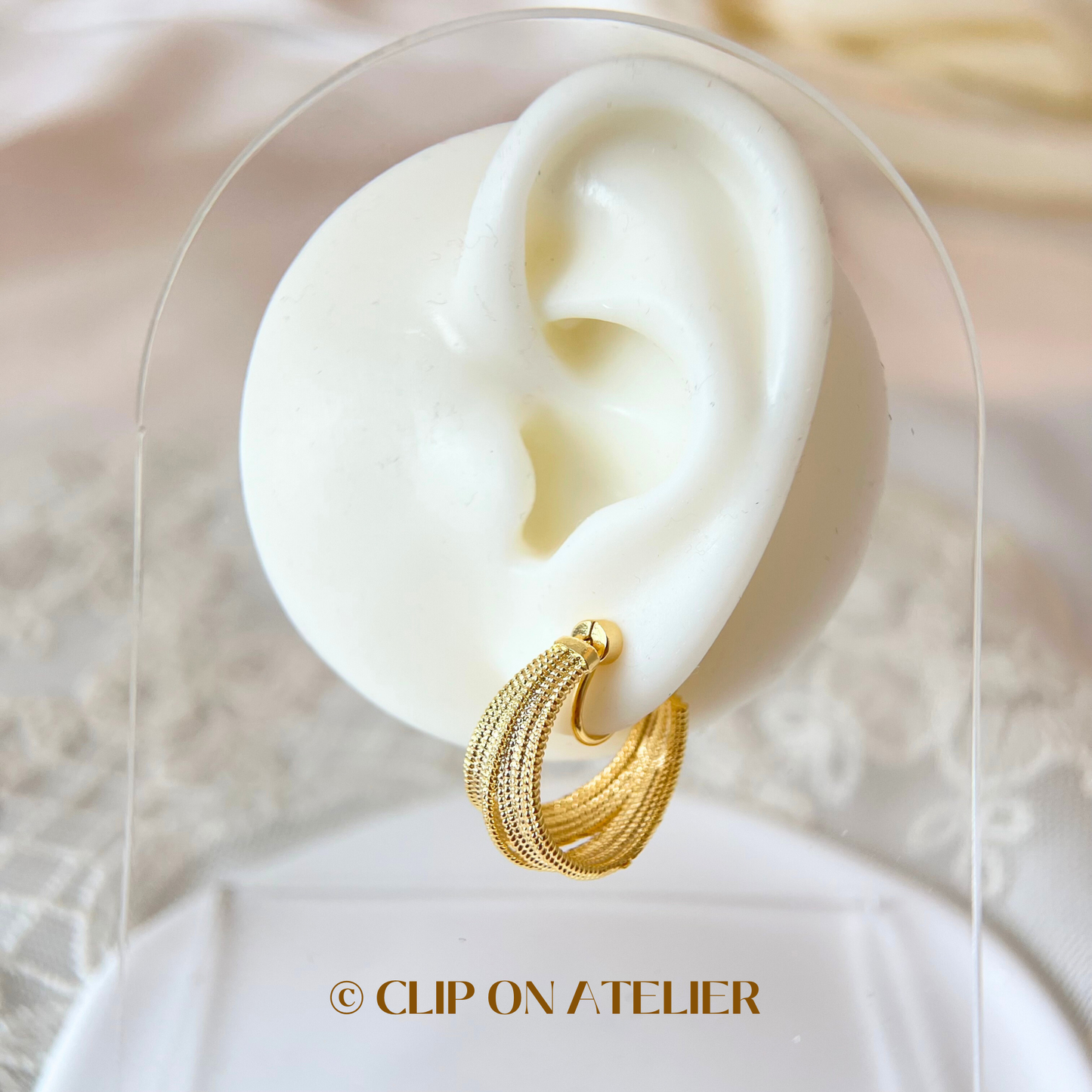 Modern Hoop Clip On Earrings