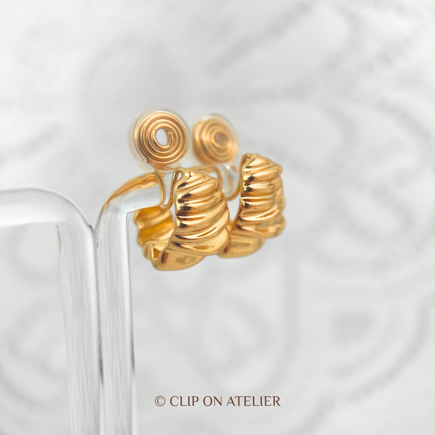 Statement Gold C-shaped Hoop Clip On