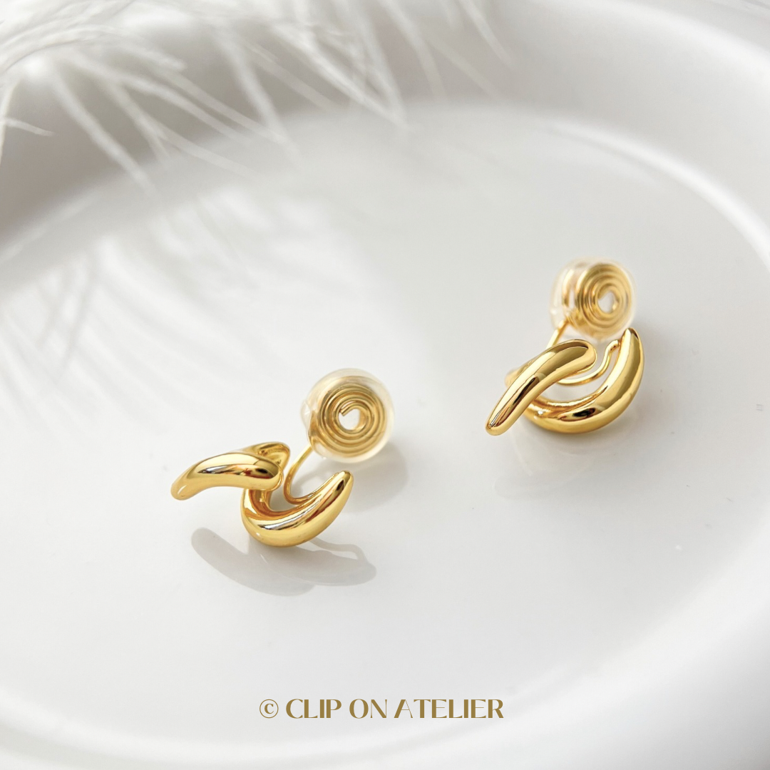 Minimalist Double Bands Clip On Earrings