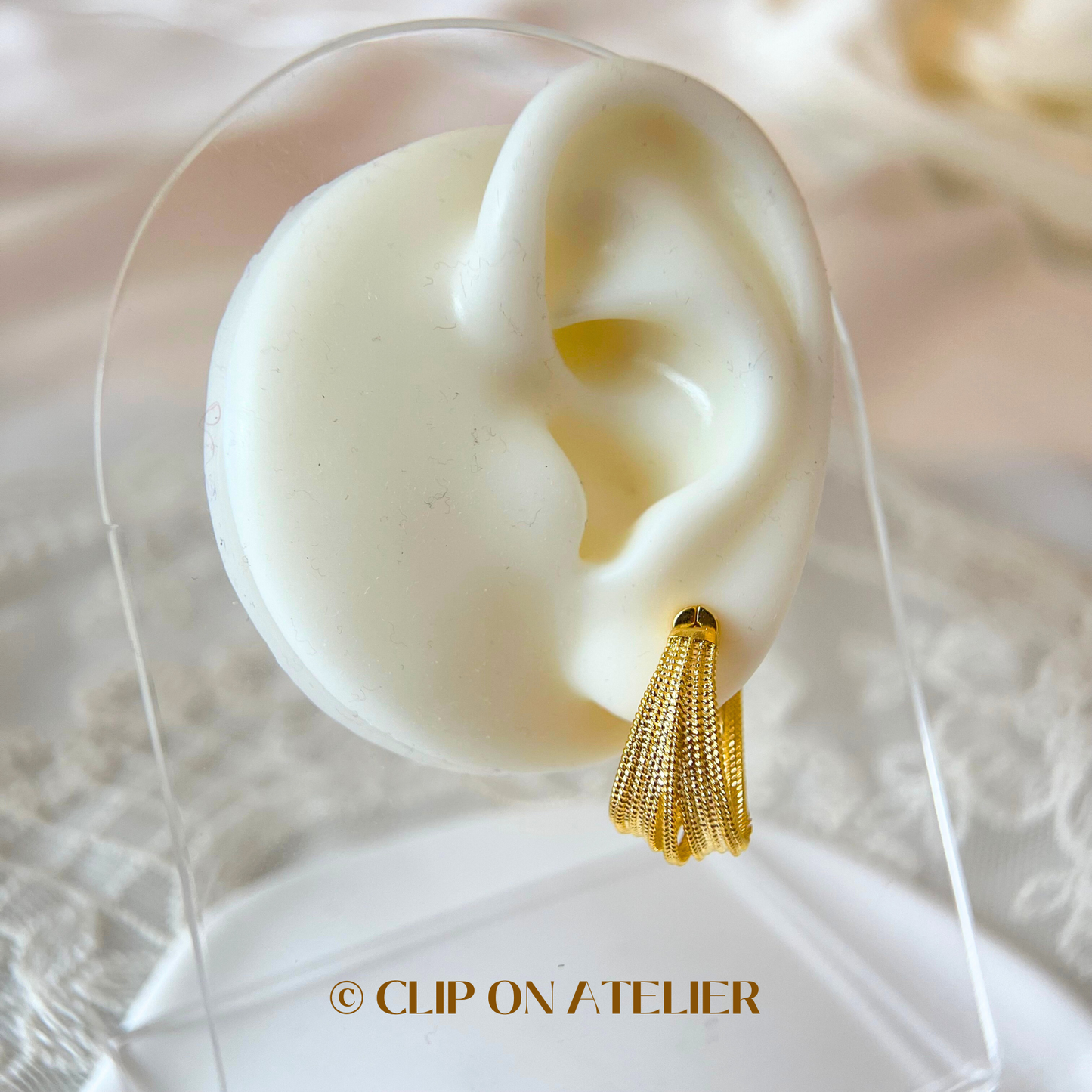 Modern Hoop Clip On Earrings