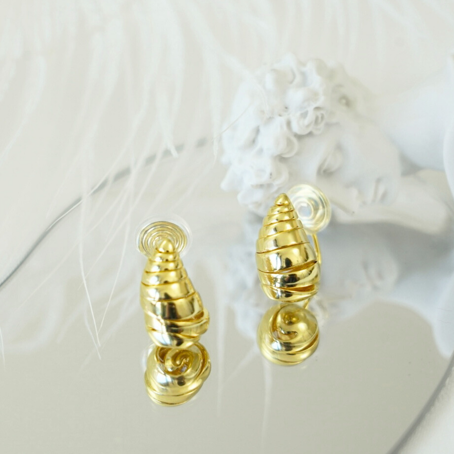 Twisted Croissant Chic Clip On Earrings, Gold & Sliver