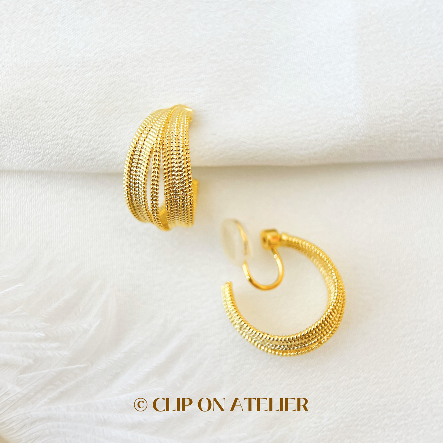 Modern Hoop Clip On Earrings