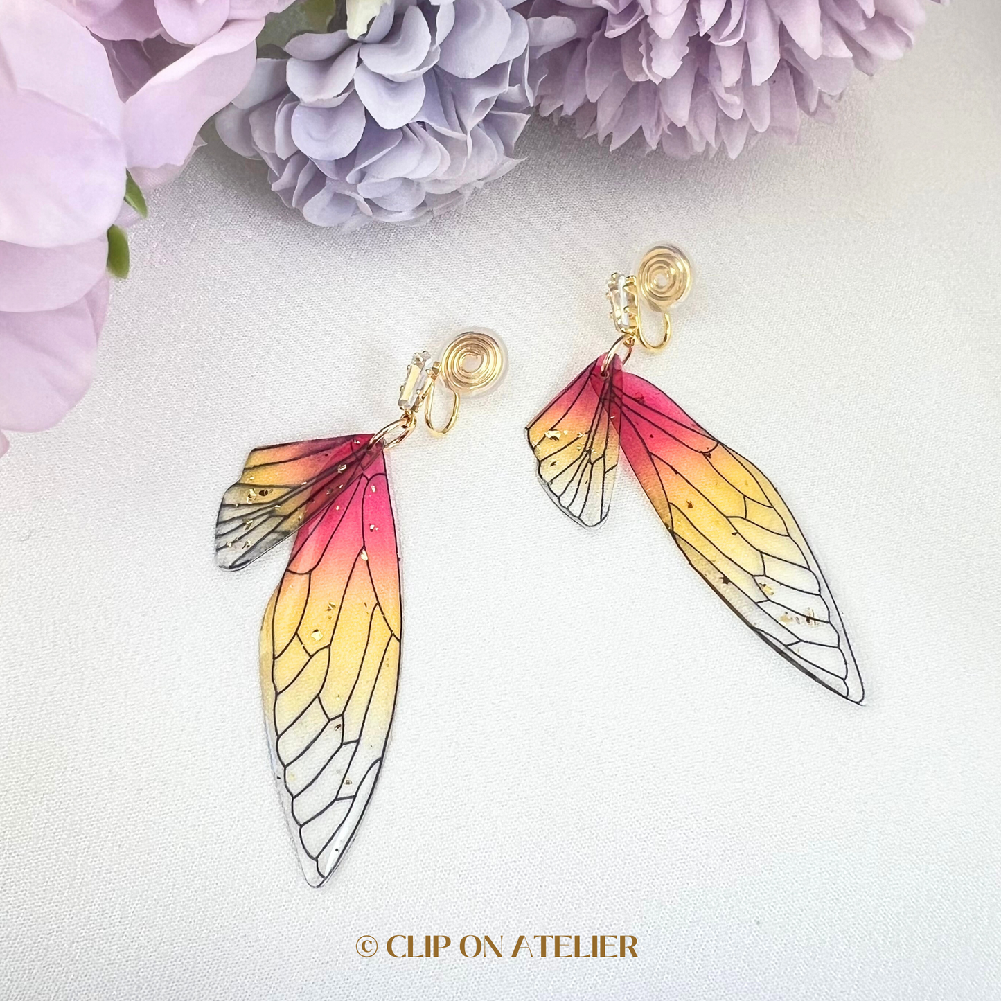 Fairy Dragonfly Wing Clip On Earrings