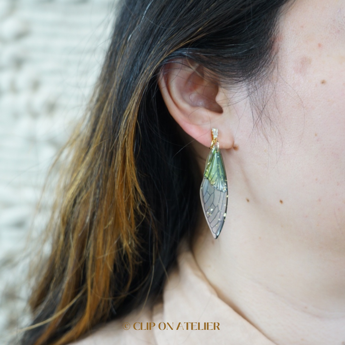 Fairy Dragonfly Wing Clip On Earrings