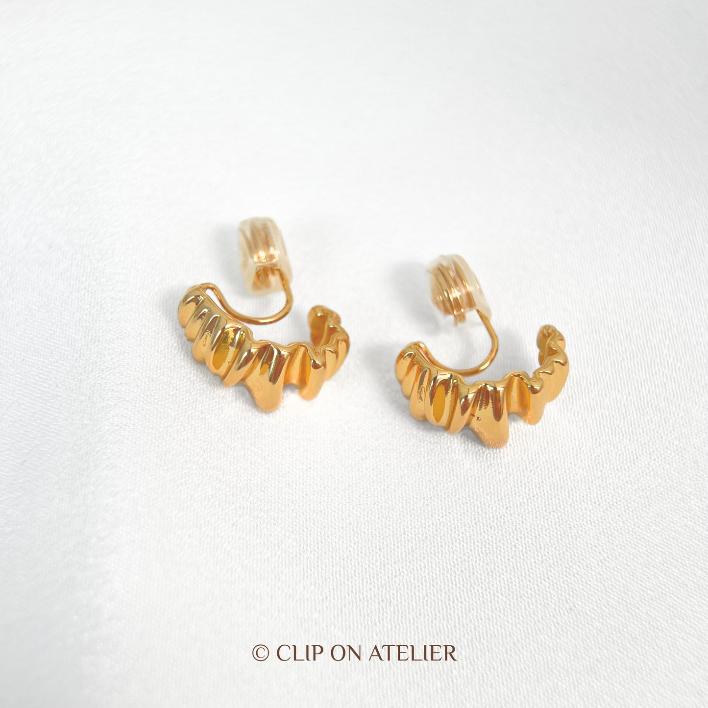 Statement Gold C-shaped Hoop Clip On