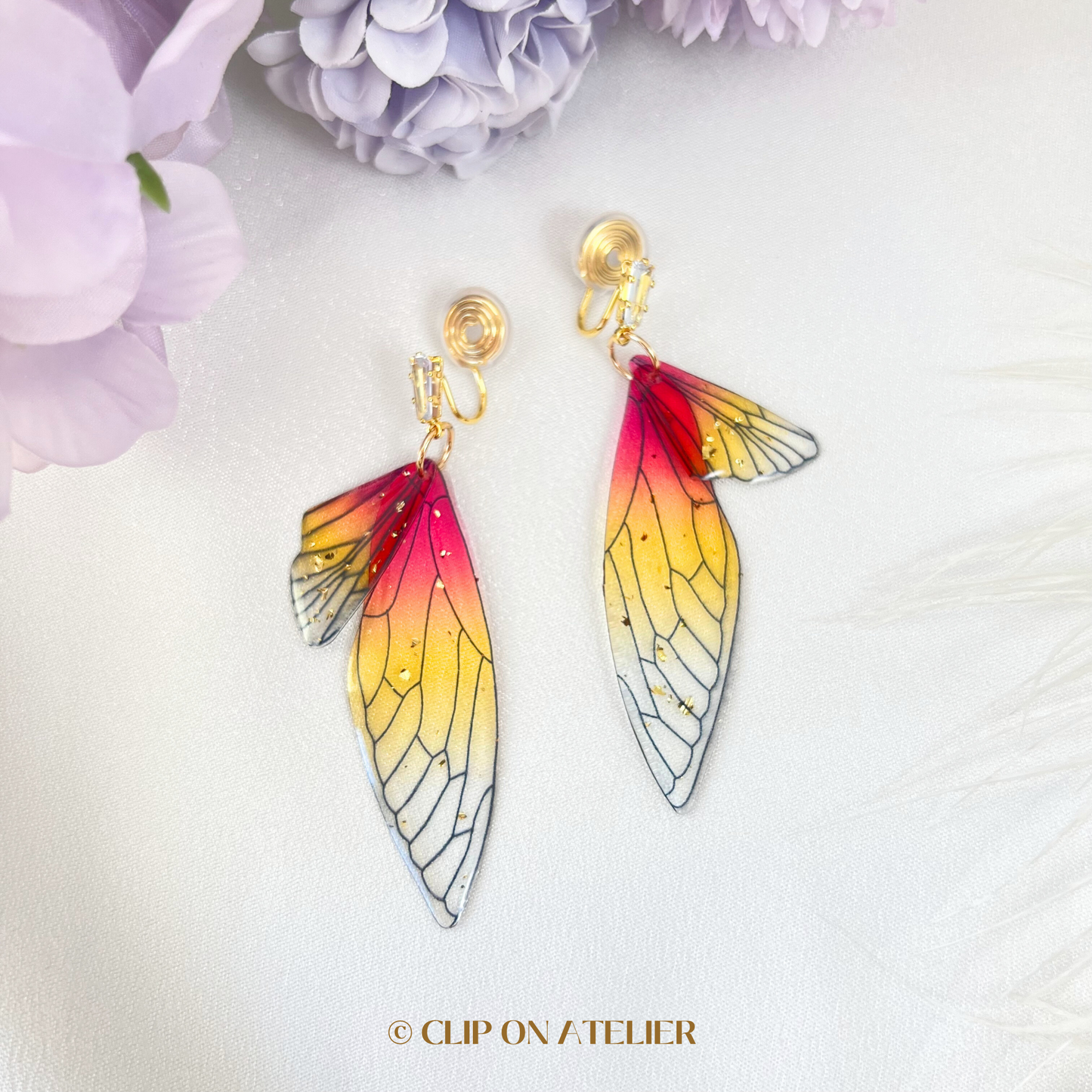 Fairy Dragonfly Wing Clip On Earrings