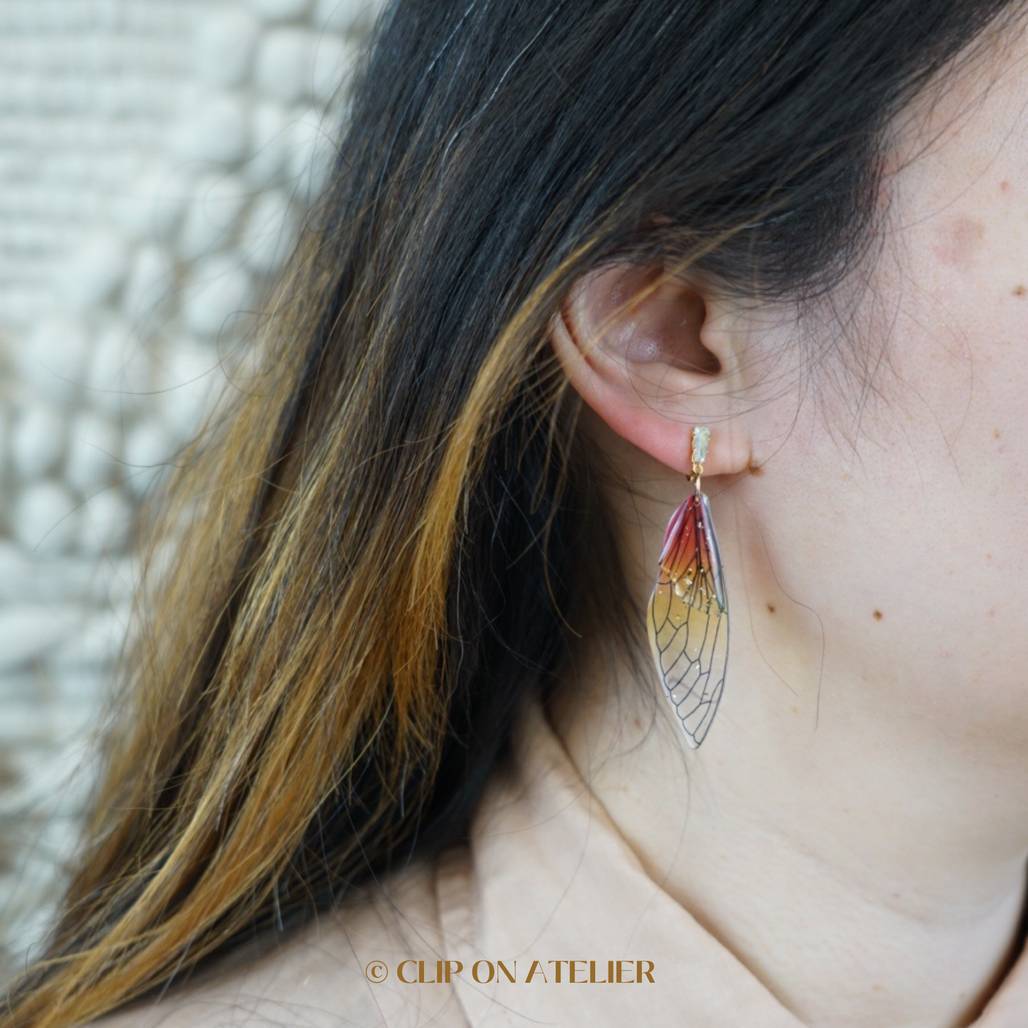 Fairy Dragonfly Wing Clip On Earrings