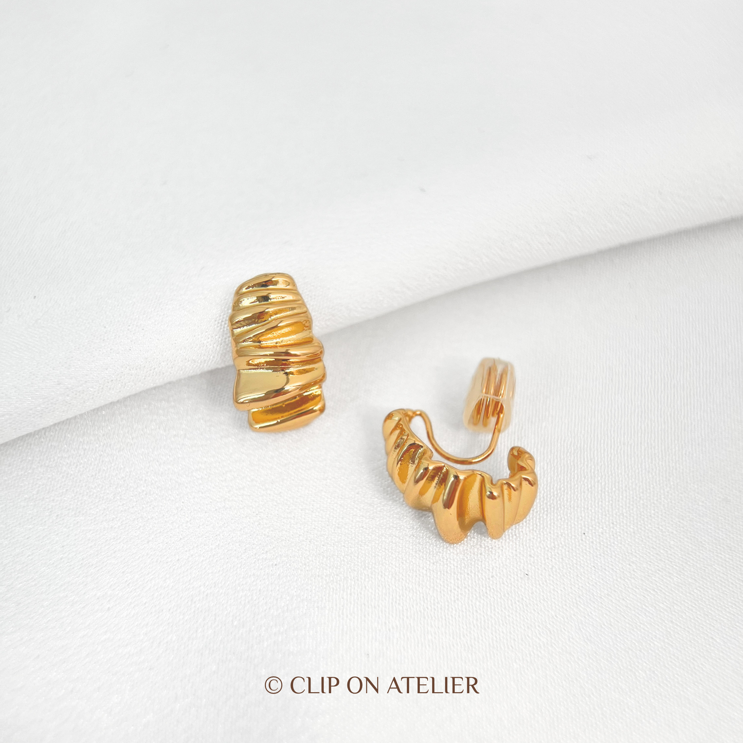 Statement Gold C-shaped Hoop Clip On
