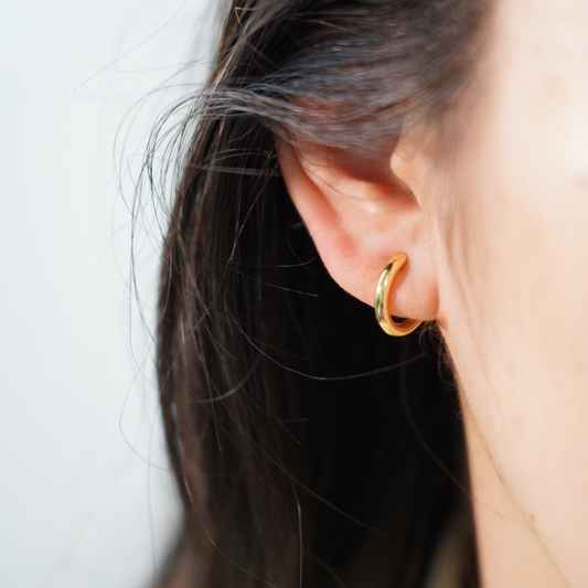 Minimalist Thin Huggie Clip On Earrings, Gold / Silver