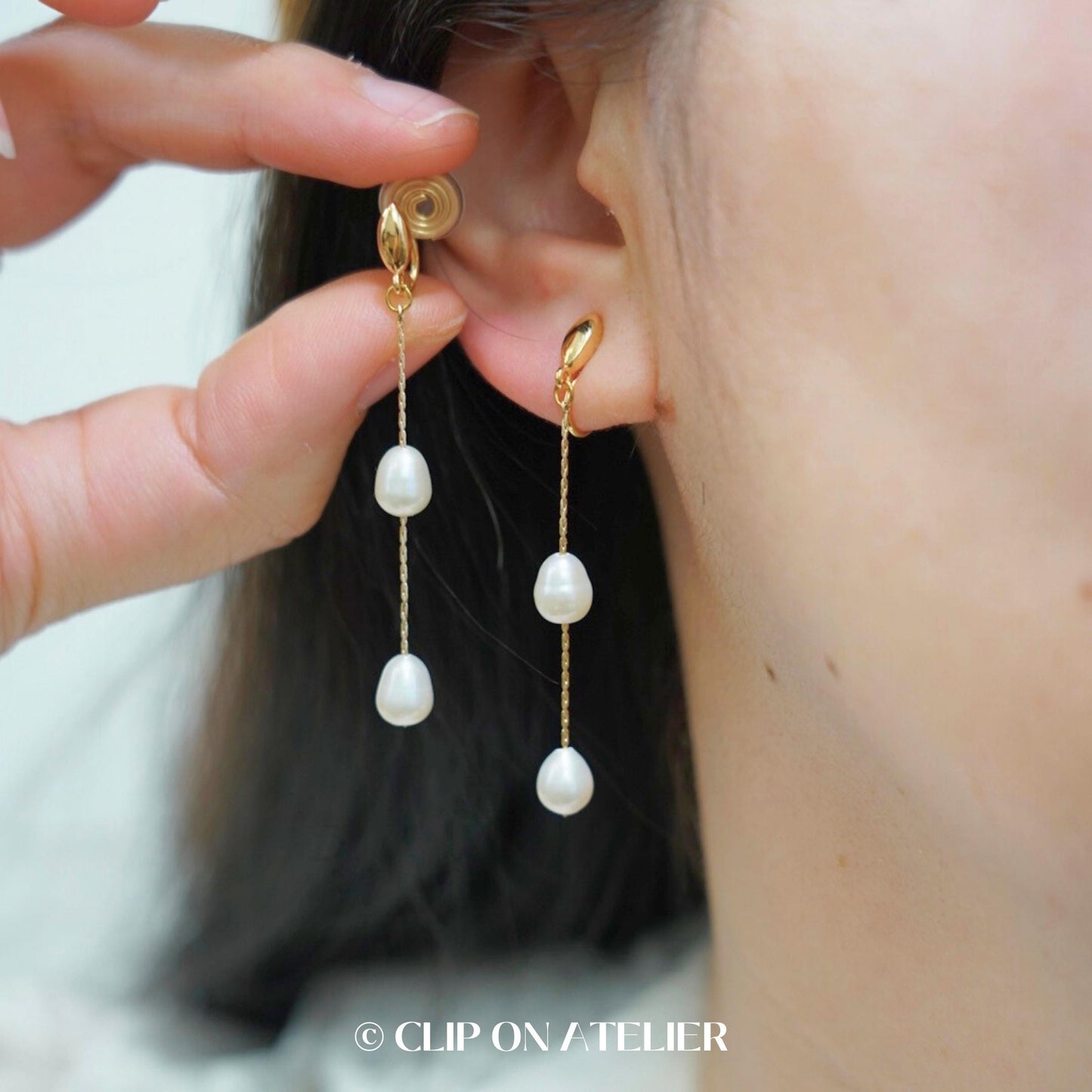 Minimalist Pearl Clip On Earrings