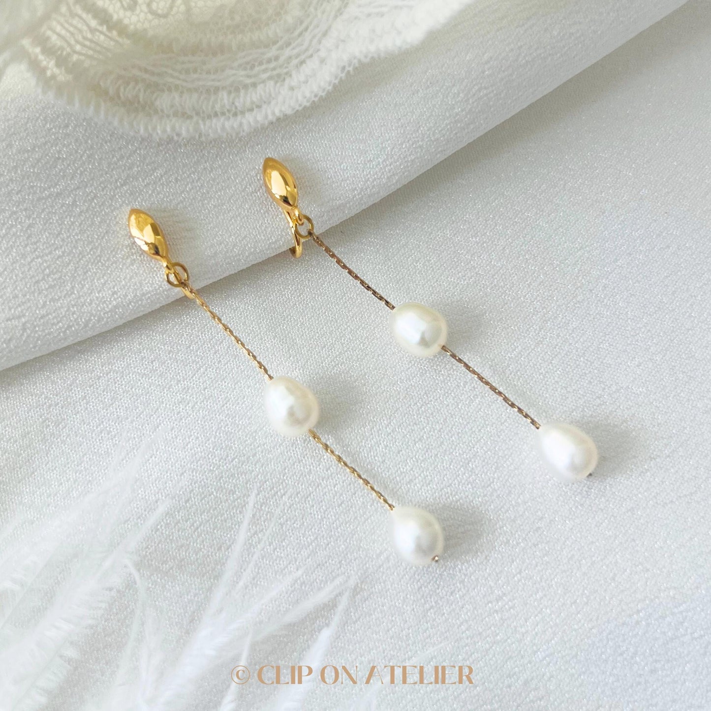 Minimalist Pearl Clip On Earrings