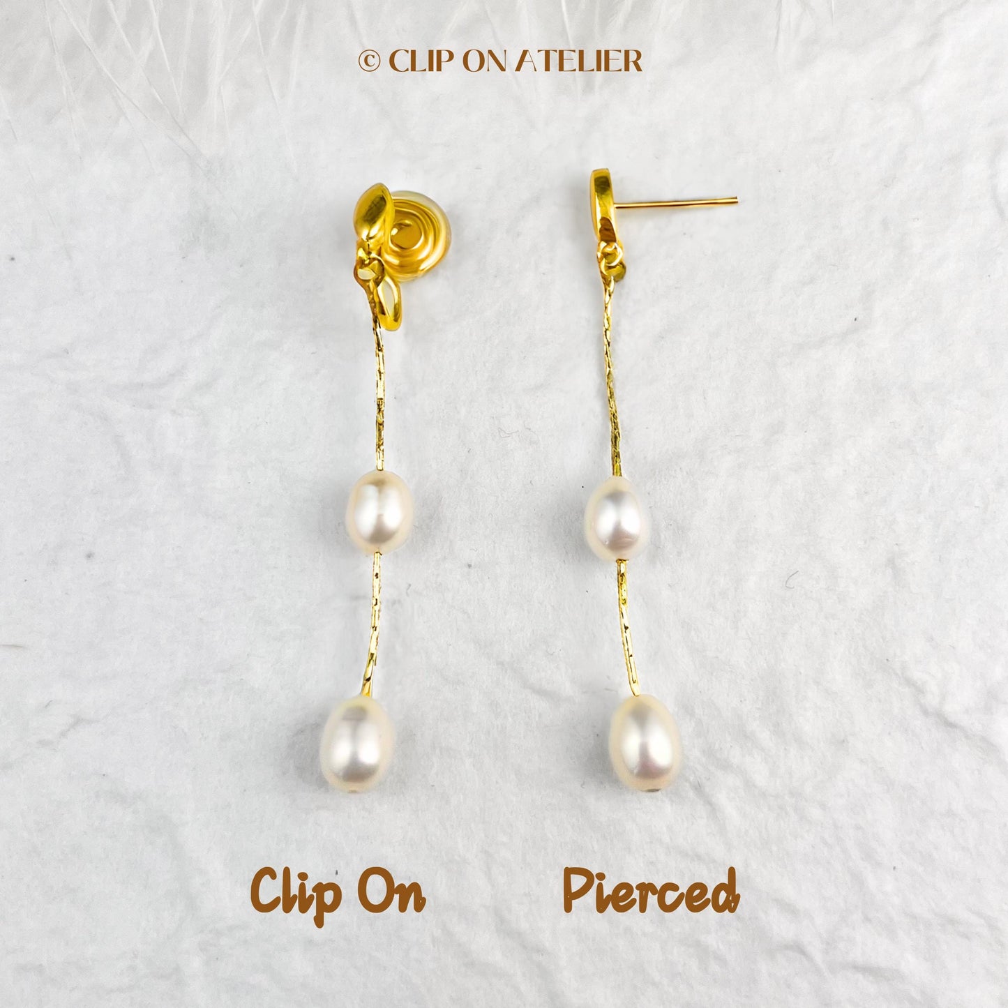 Minimalist Pearl Clip On Earrings