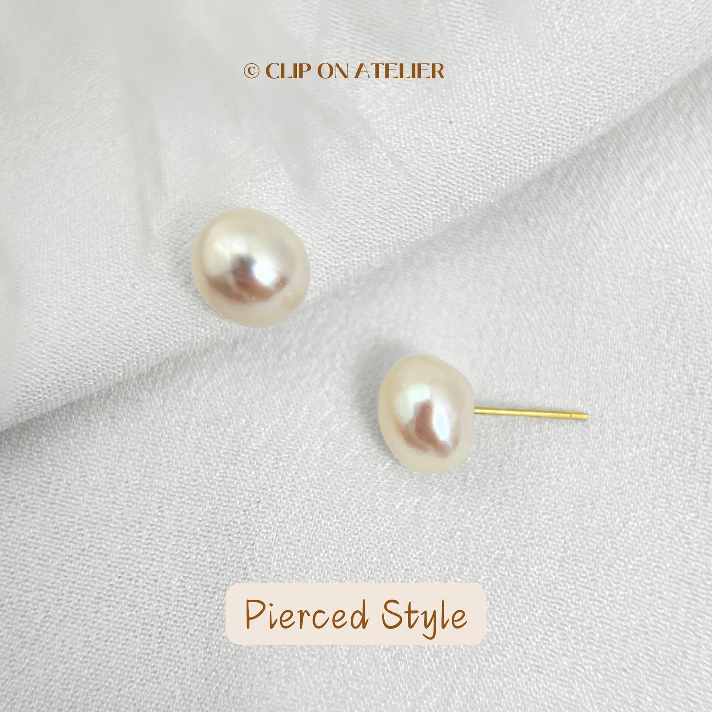 Clip On Earrings Natural Baroque Pearl Gold Dainty Ear Clips | Non Pierced Ears | Bridal Earrings Bridesmaid Earring Wedding Jewelry Gift