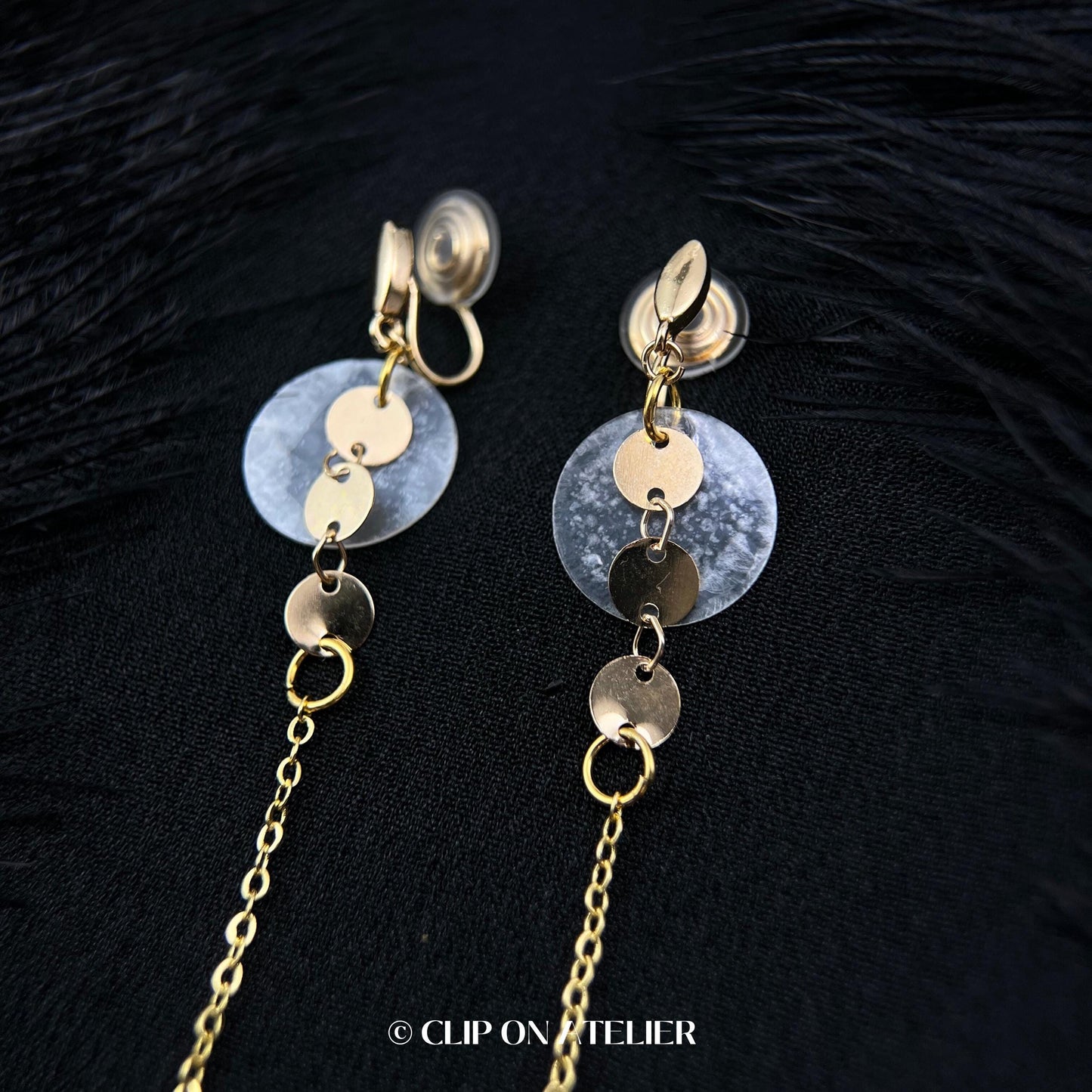 Boho Natural Pearl Clip On Earrings