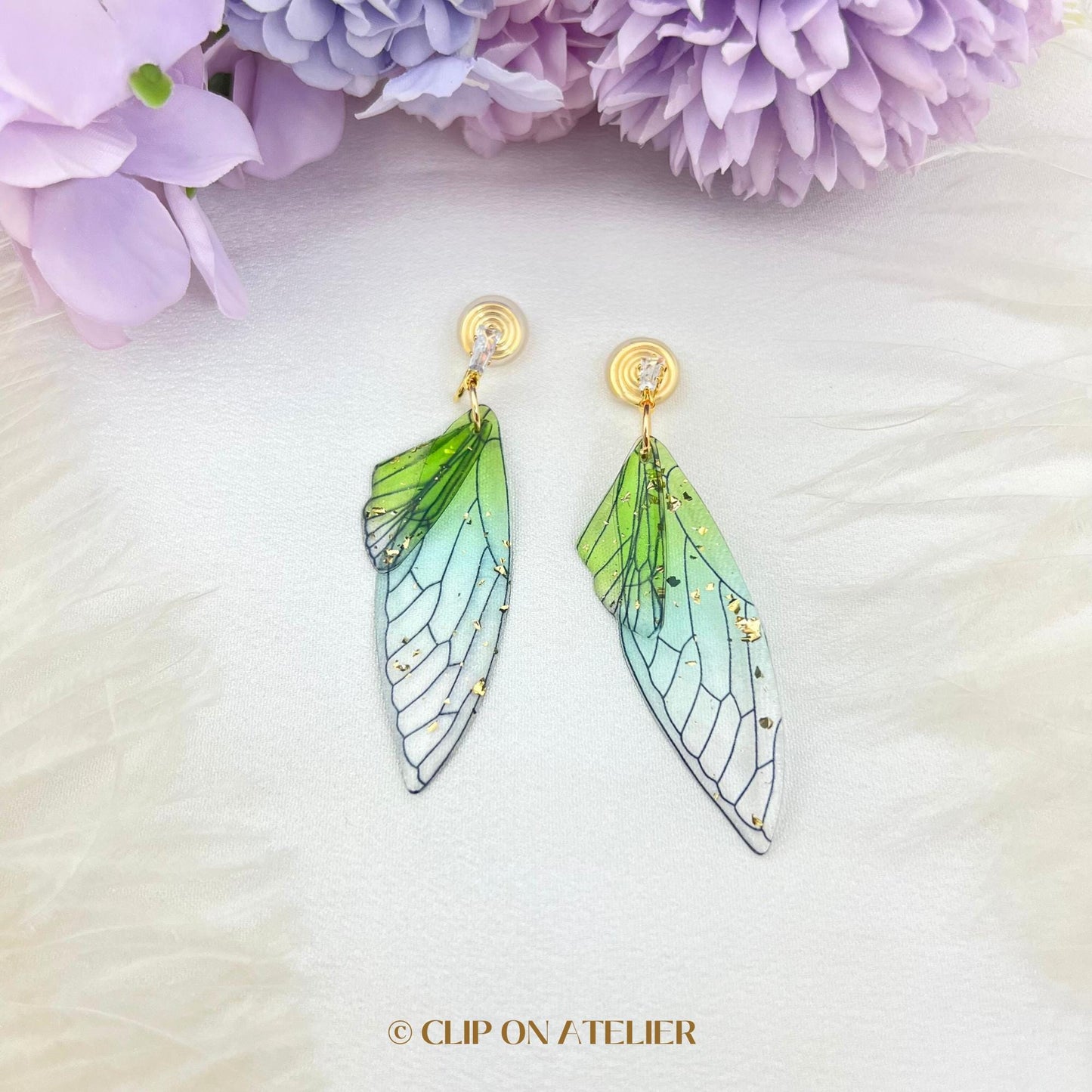 Fairy Dragonfly Wing Clip On Earrings