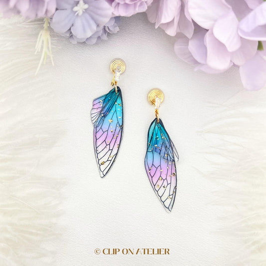 Fairy Dragonfly Wing Clip On Earrings