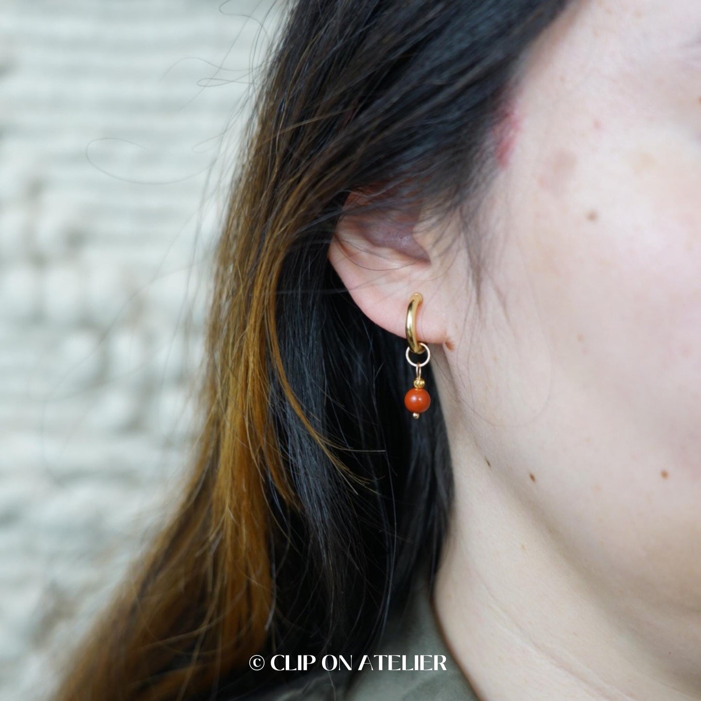 Clip On Earrings Charm Minimalist Gold Hoop Silver Huggies Gemstone Ear Clips, Non Pierced Ears, Dainty Birthstone Boho Jewelry Gift For Her